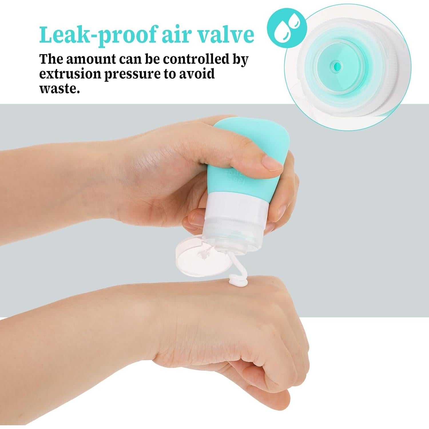 Paquete de 2 botellas de viaje de silicona 38ml Xthrotsenk