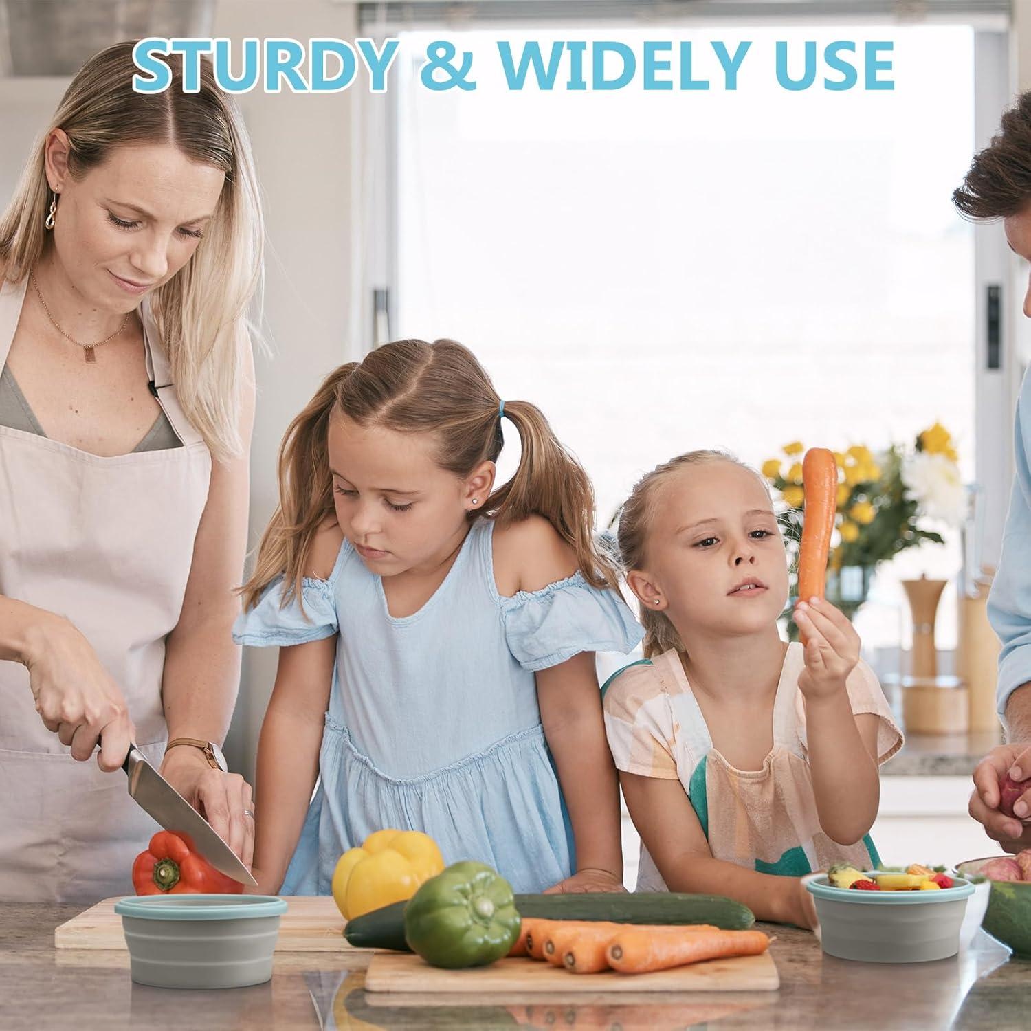 Tazones de Camping Suclain 4 Pcs Silicona Colapsable 350 ml