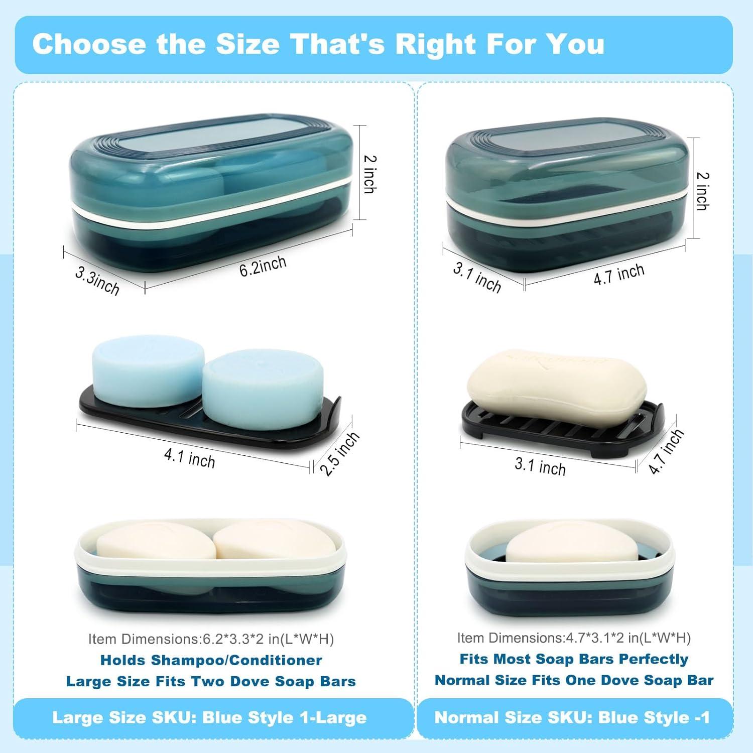 Soporte de Jabón HAYSNA Grande con Drenaje - Azul