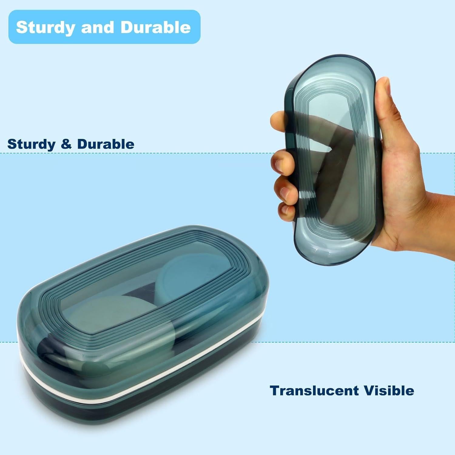 Soporte de Jabón HAYSNA Grande con Drenaje - Azul