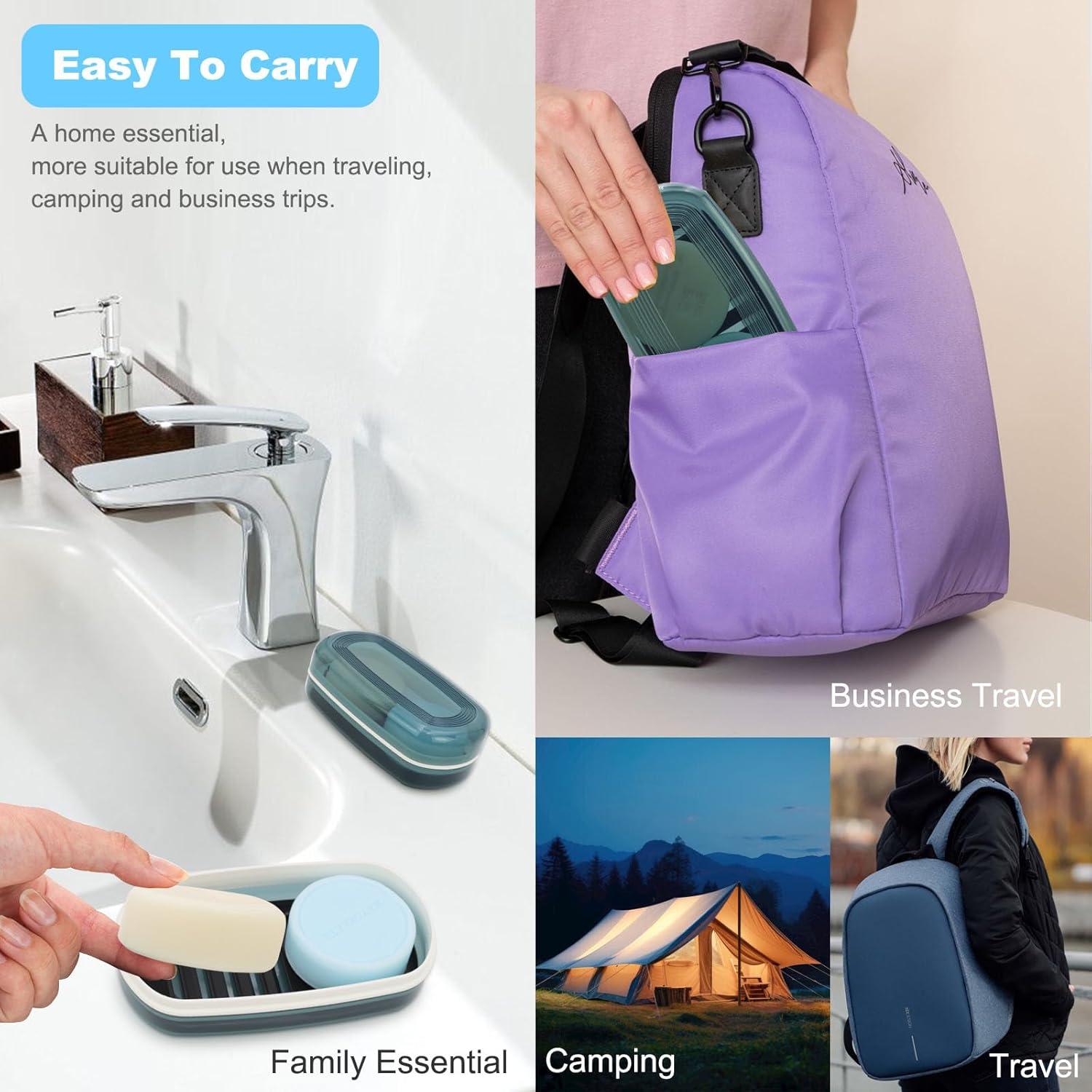 Soporte de Jabón HAYSNA Grande con Drenaje - Azul