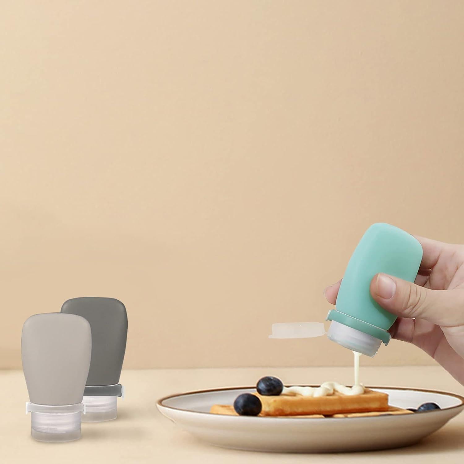 4 Botellas de Aderezo a Presión TACYKIBD 38ml Silicona