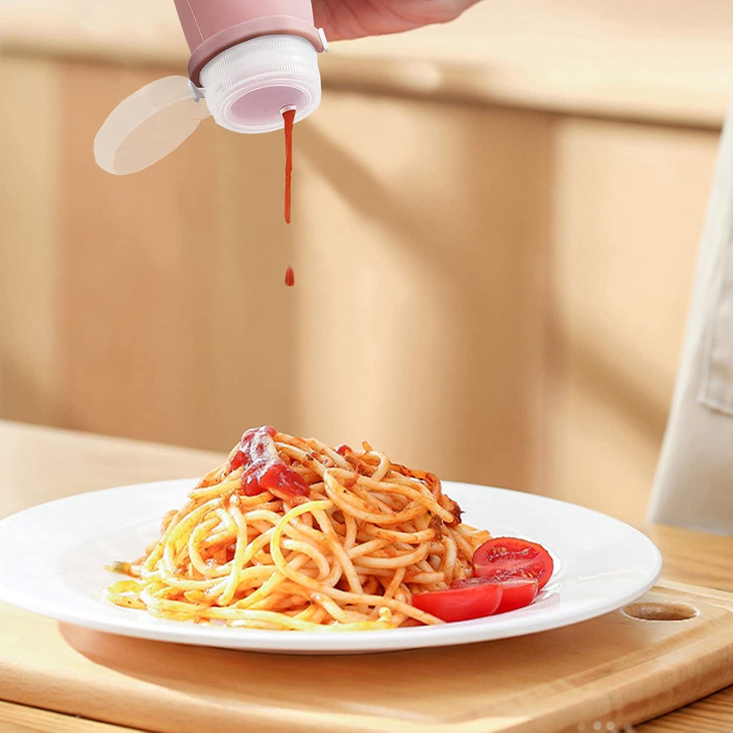 4 Botellas de Aderezo a Presión TACYKIBD 38ml Silicona