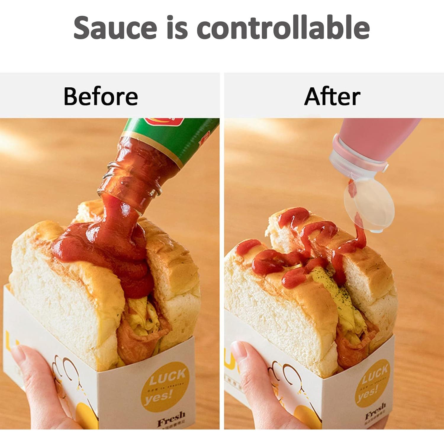 4 Botellas de Aderezo a Presión TACYKIBD 38ml Silicona