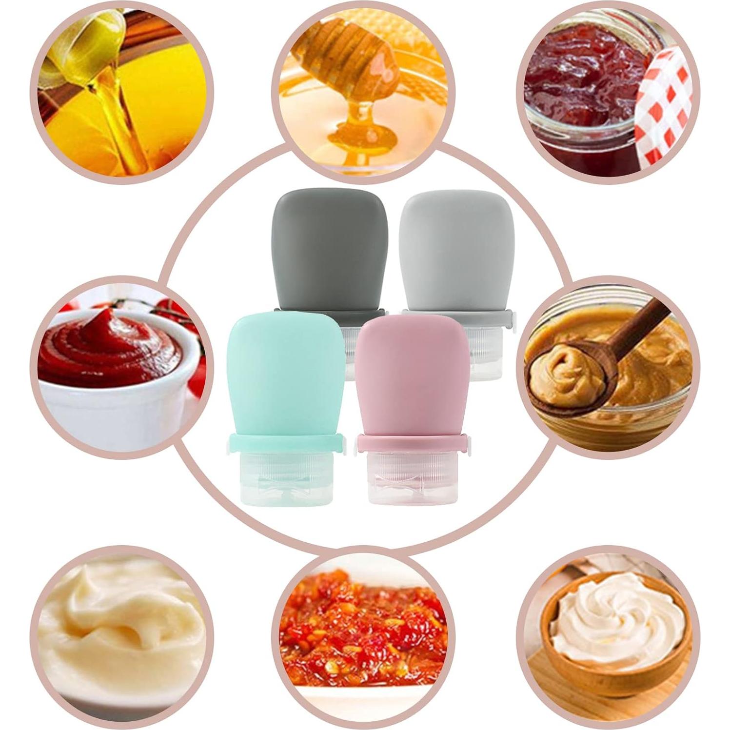 4 Botellas de Aderezo a Presión TACYKIBD 38ml Silicona