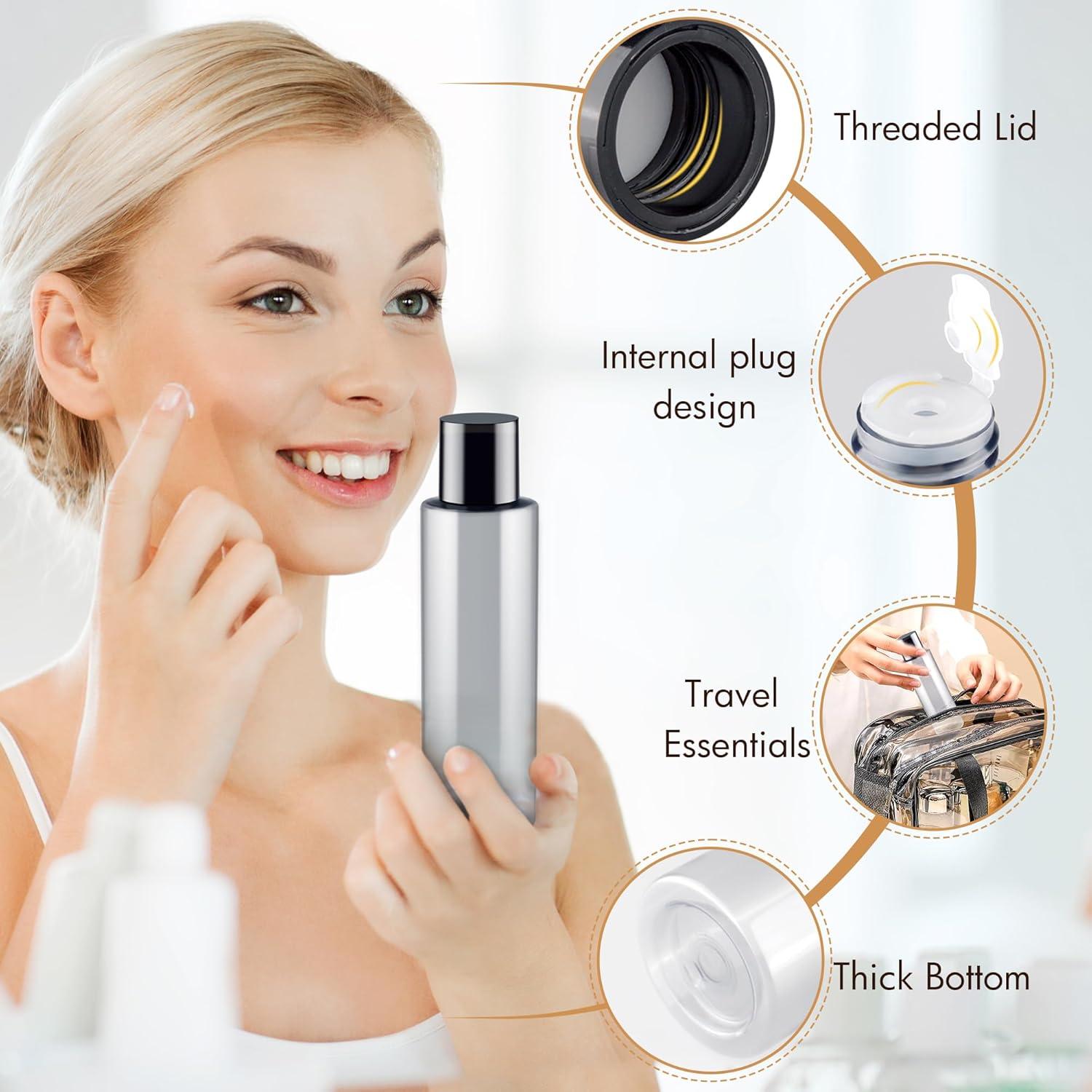 Botellas de Viaje Reutilizables ZEJIA 200ml 3 Piezas Gris