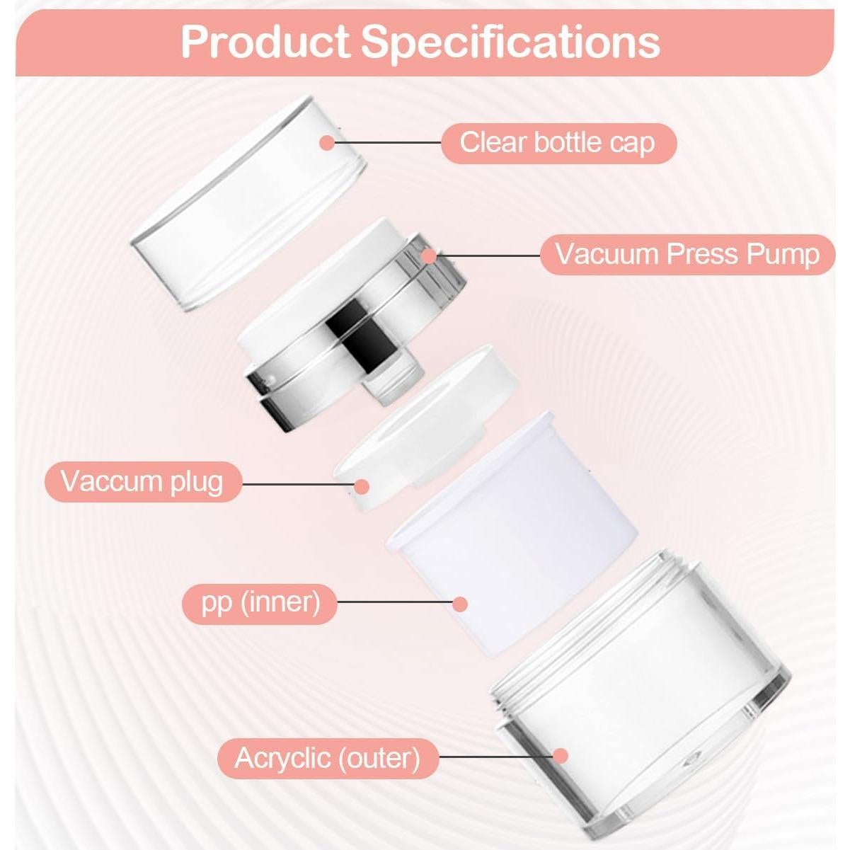 Tarros de bomba sin aire Sonfon - 3 tamaños para cosméticos