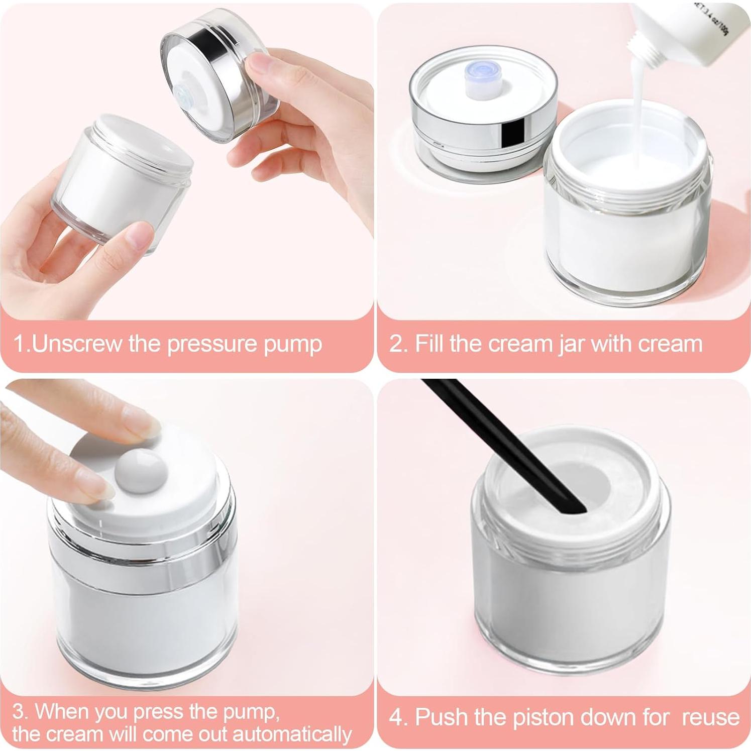 Tarros de bomba sin aire Sonfon - 3 tamaños para cosméticos