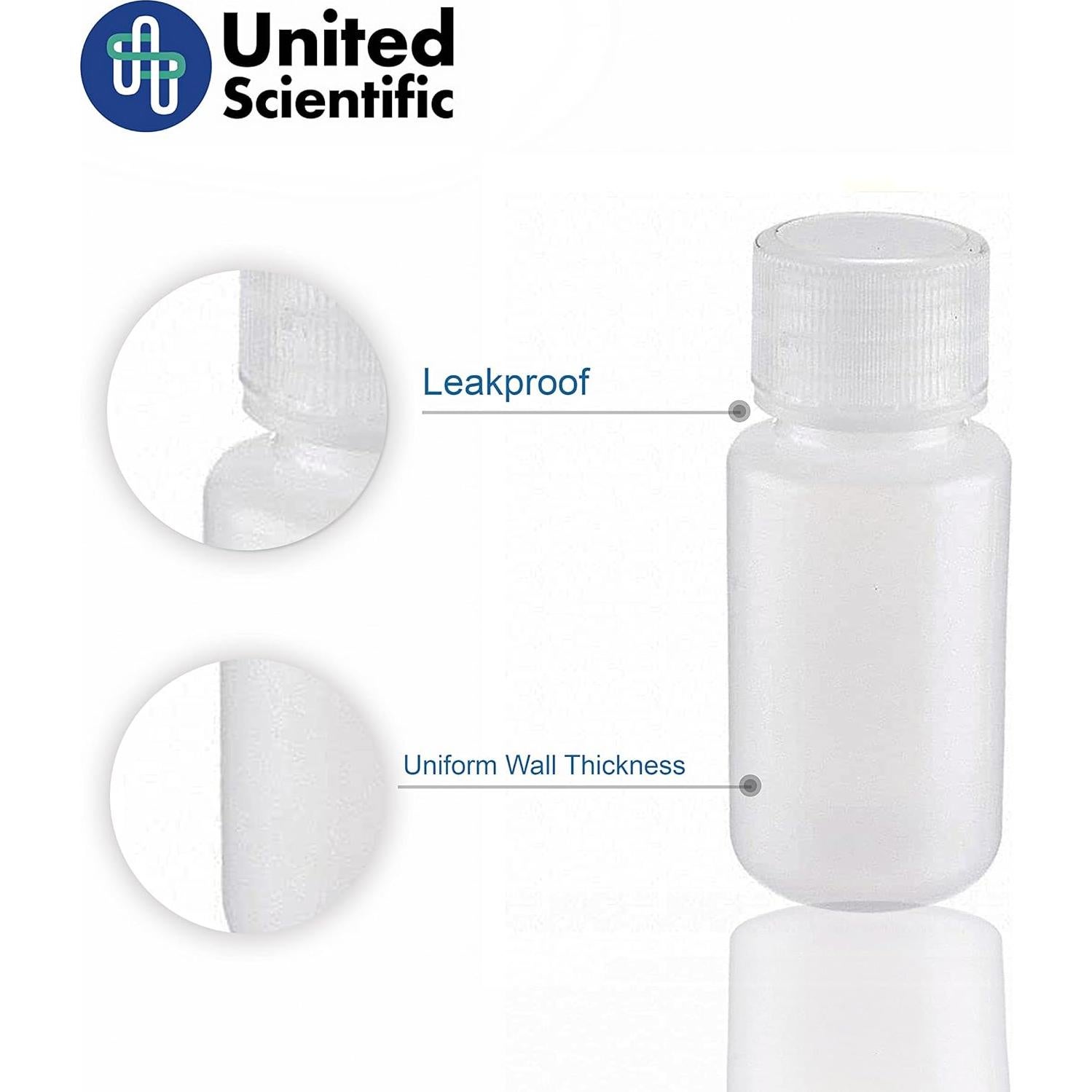 Botellas de Viaje a Prueba de Fugas United Scientific 90ml - Paquete de 6