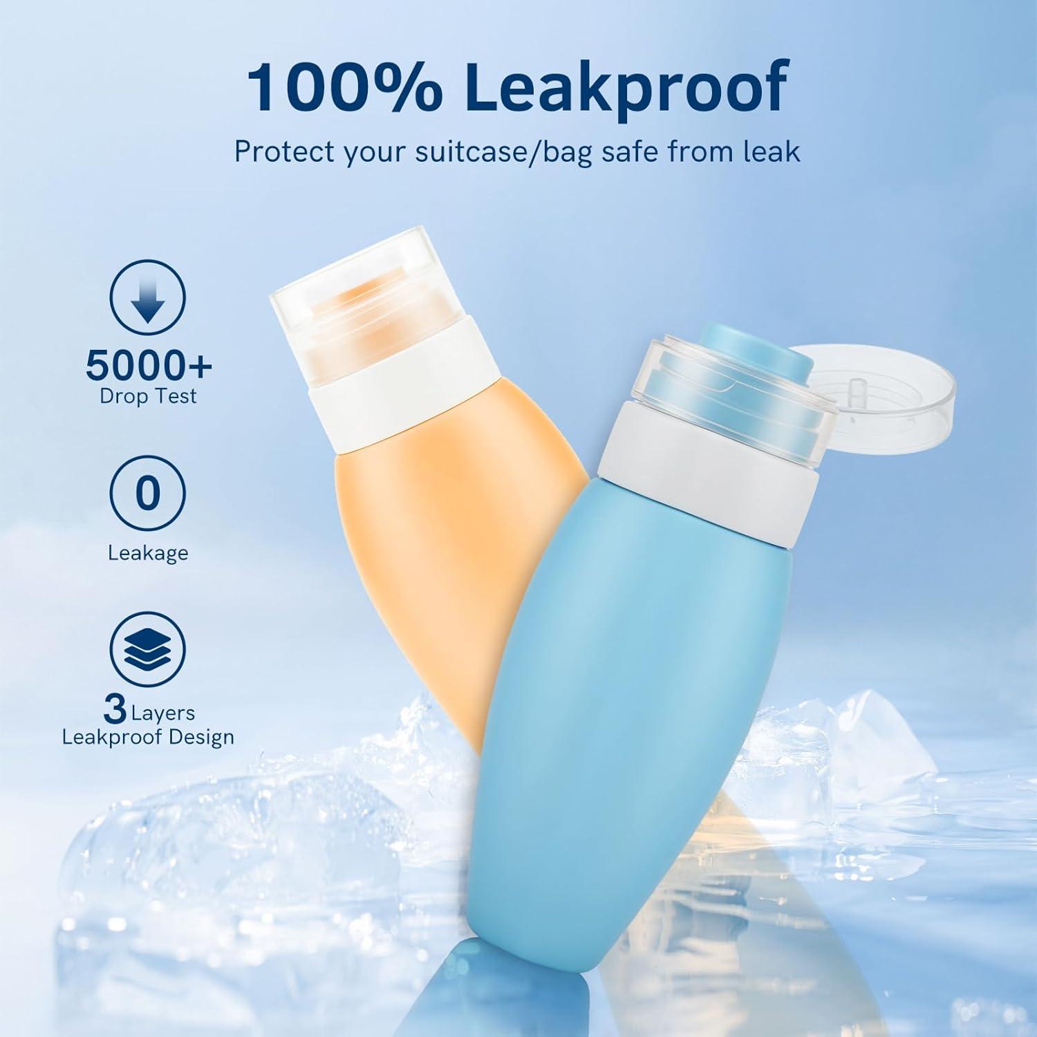 Juego de Botellas de Viaje WINWIN 4-Pack Silicona 90ml