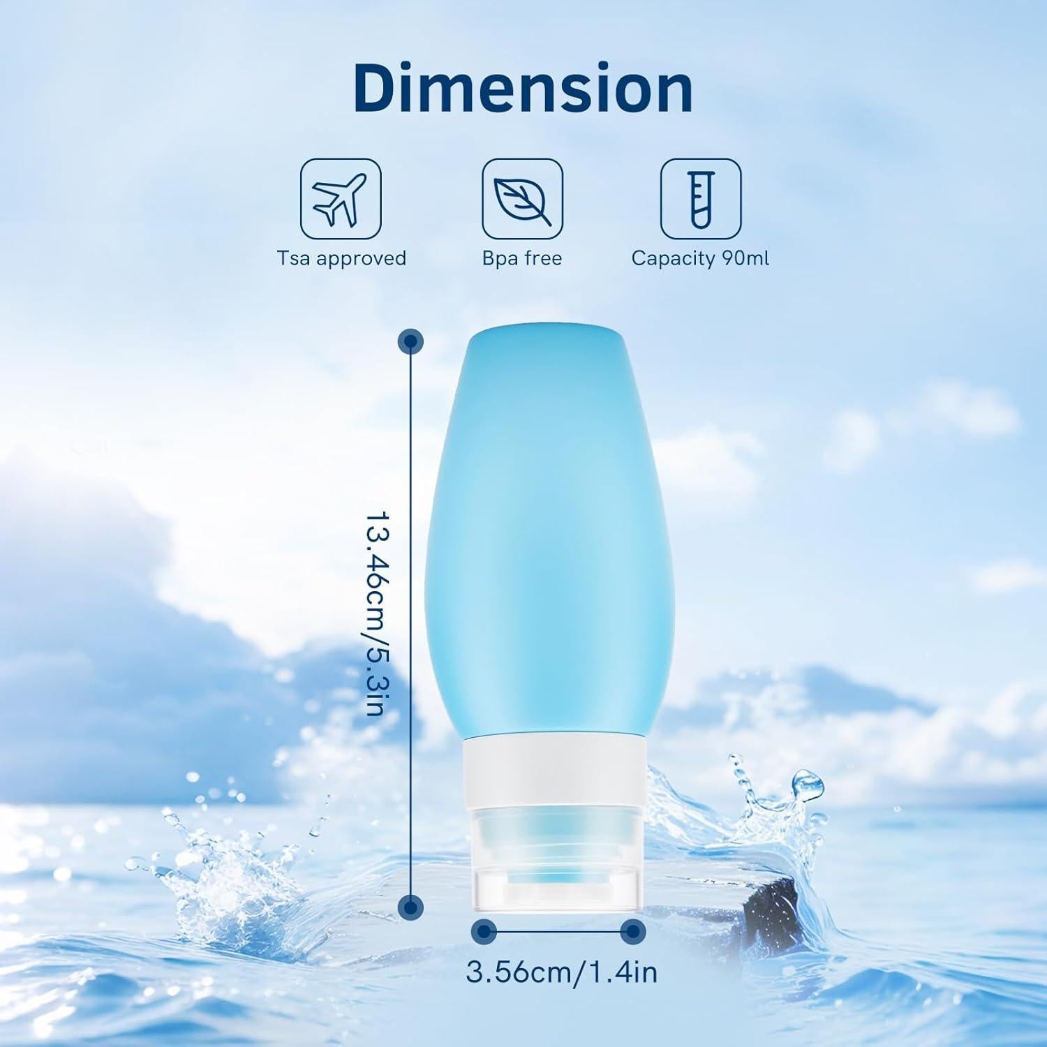 Juego de Botellas de Viaje WINWIN 4-Pack Silicona 90ml