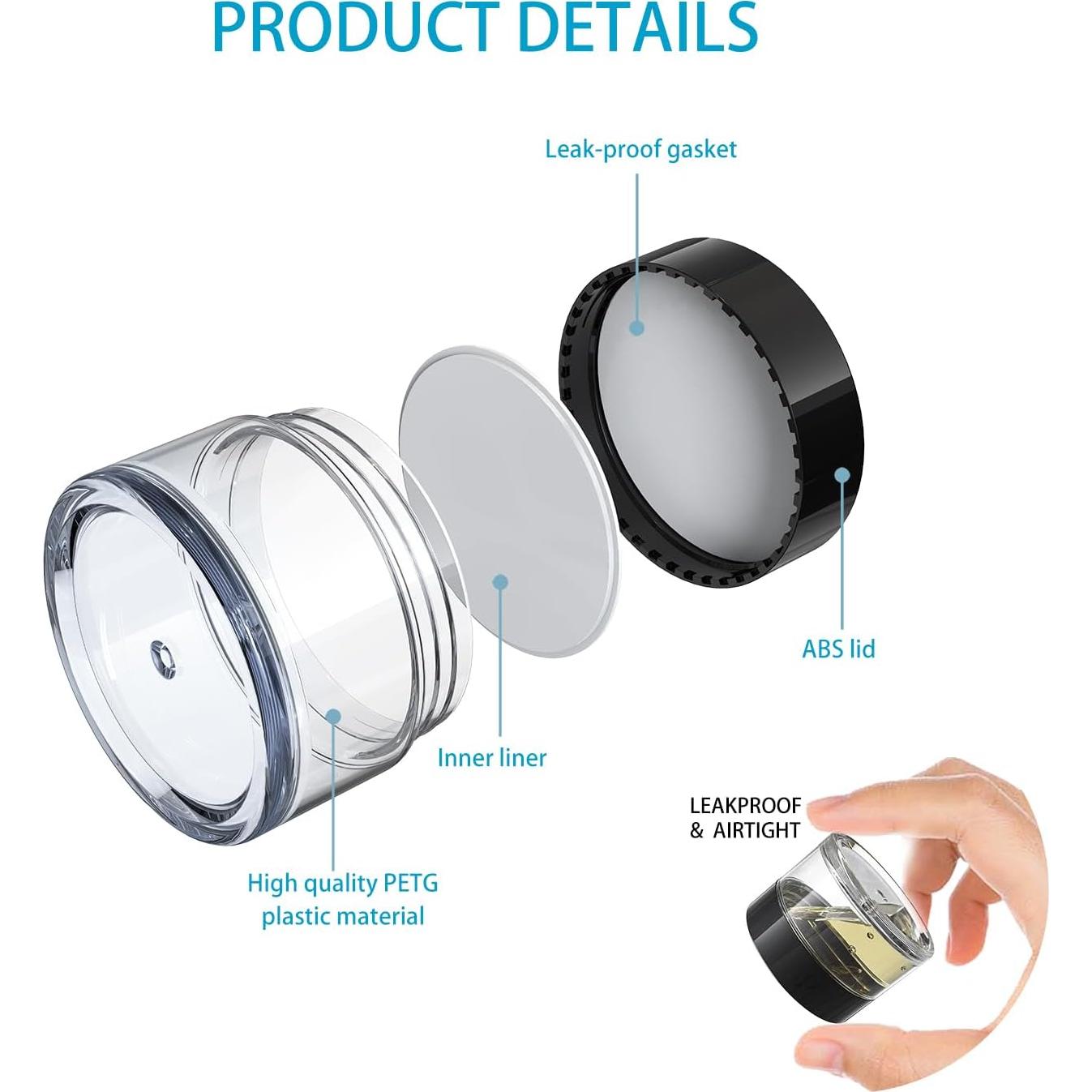 Contenedores de Viaje VEAIDE 6 Piezas 0.5/15/30 ml a Prueba de Fugas