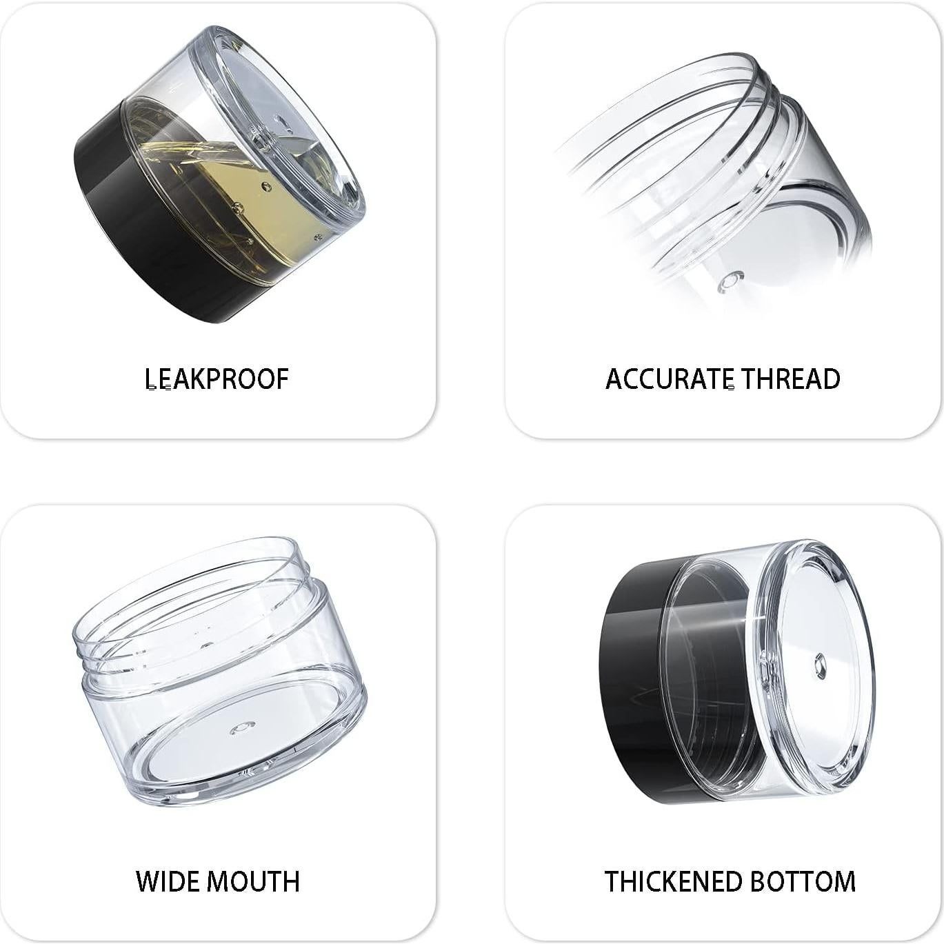 Contenedores de Viaje VEAIDE 6 Piezas 0.5/15/30 ml a Prueba de Fugas