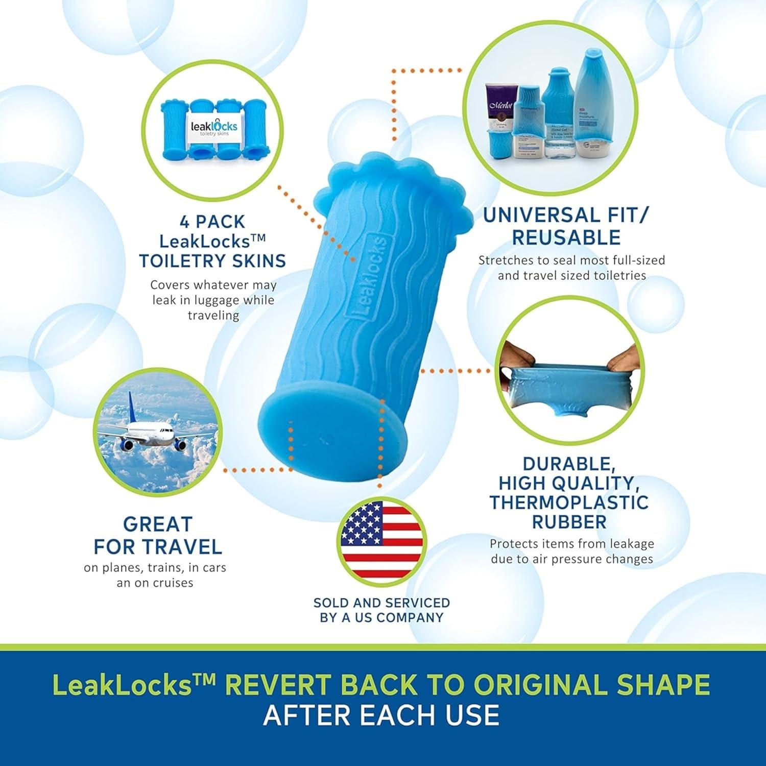 Funda Elástica LeakLocks para Artículos de Tocador - 8 Piezas