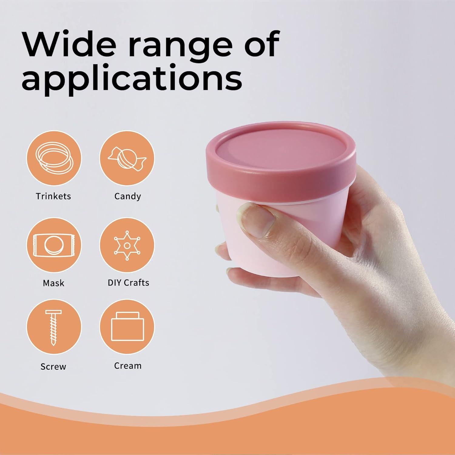 Set de 9 Tarros Cosméticos Longway 100ml Rosa Antifugas