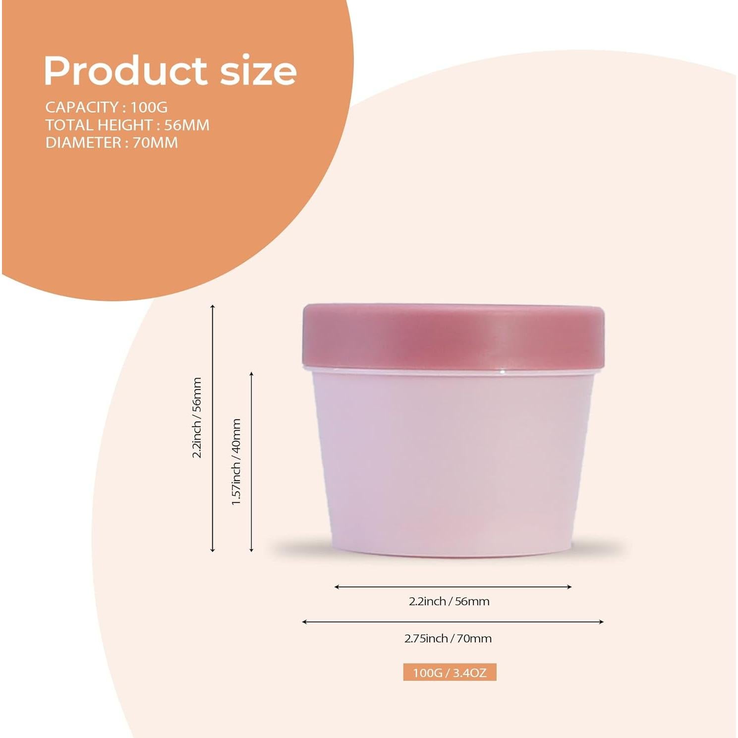 Set de 9 Tarros Cosméticos Longway 100ml Rosa Antifugas