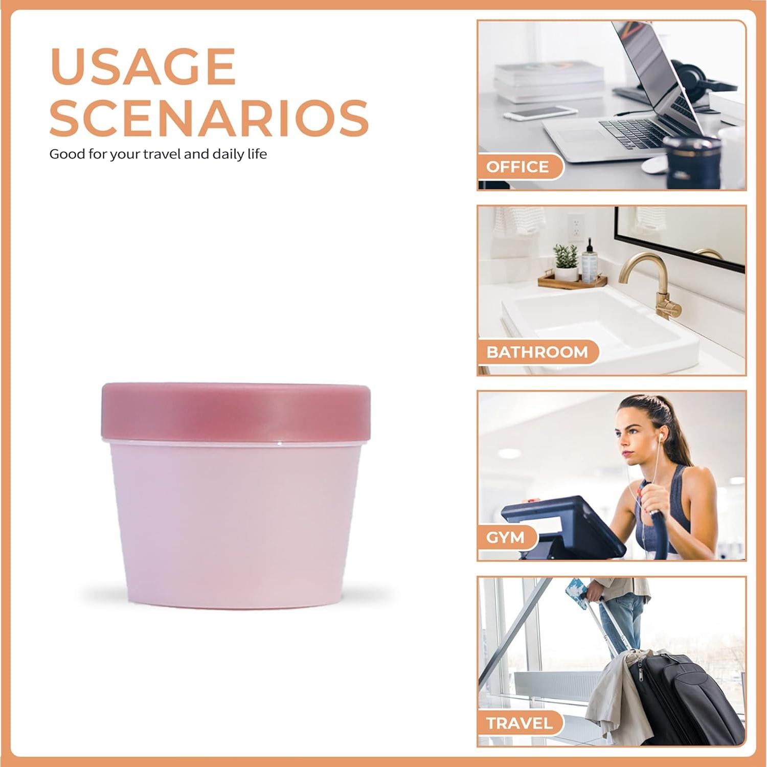 Set de 9 Tarros Cosméticos Longway 100ml Rosa Antifugas