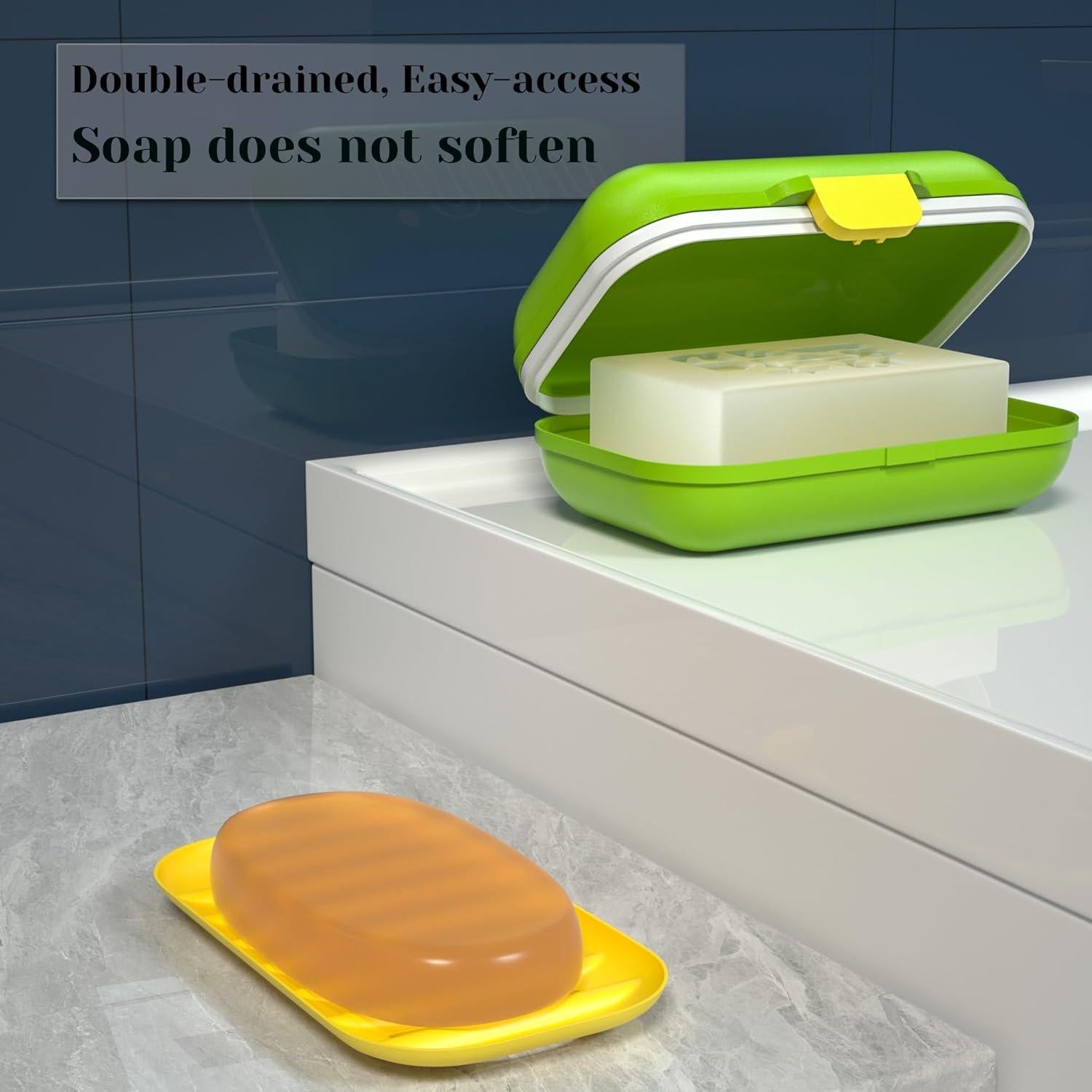 Contenedor de Jabón de Viaje CRKIOB Verde a Prueba de Fugas