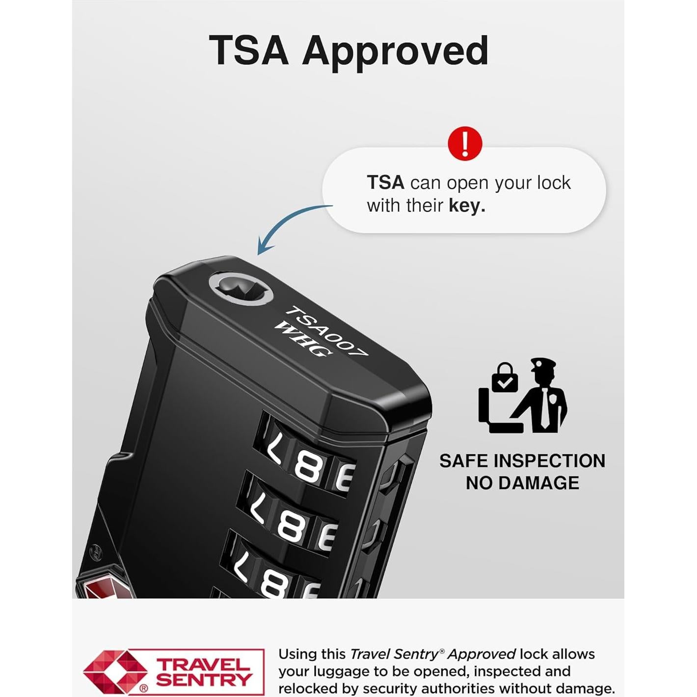 Candados de Equipaje TSA Puroma, Paquete de 4, 4 Dígitos