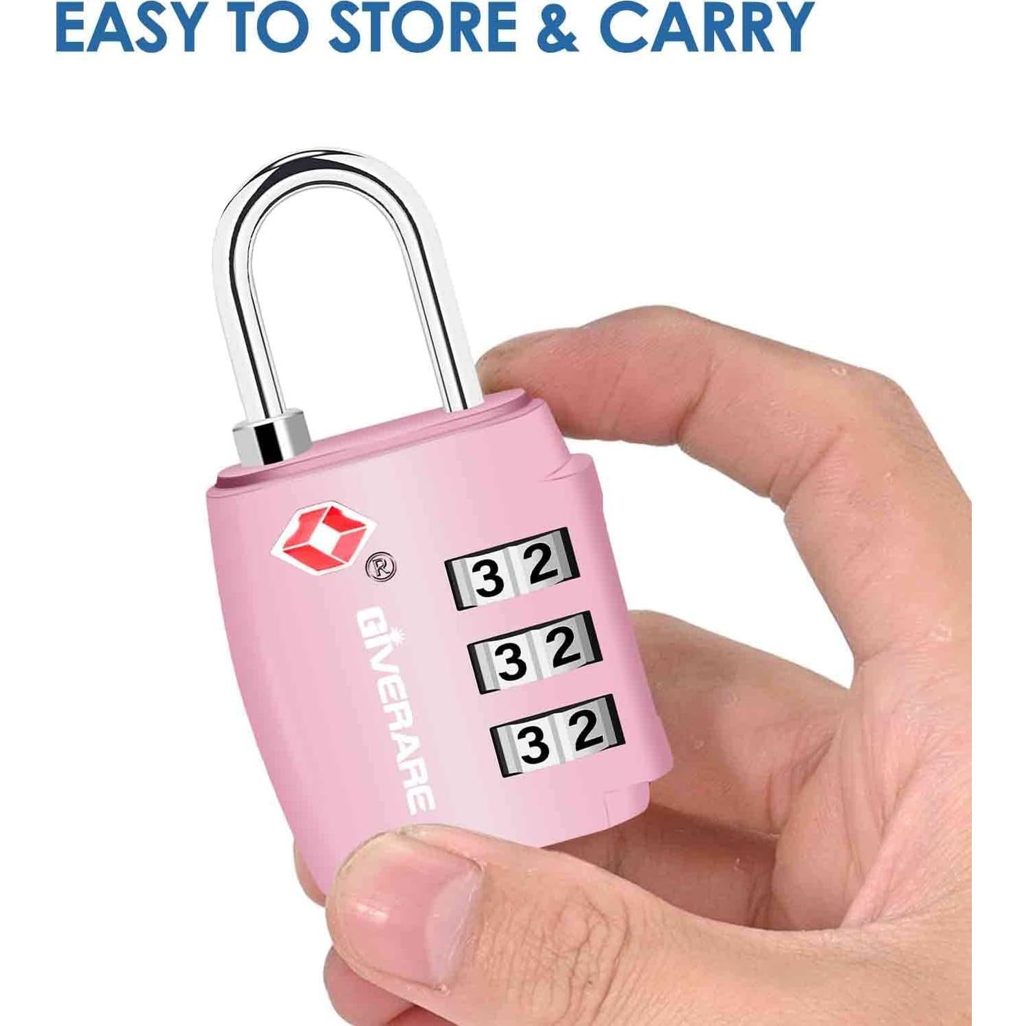 2 Candados de Equipaje GIVERARE TSA-551 Combinación 3 Dígitos