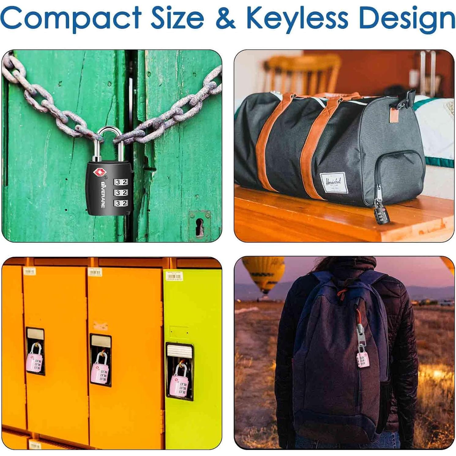 2 Candados de Equipaje GIVERARE TSA-551 Combinación 3 Dígitos