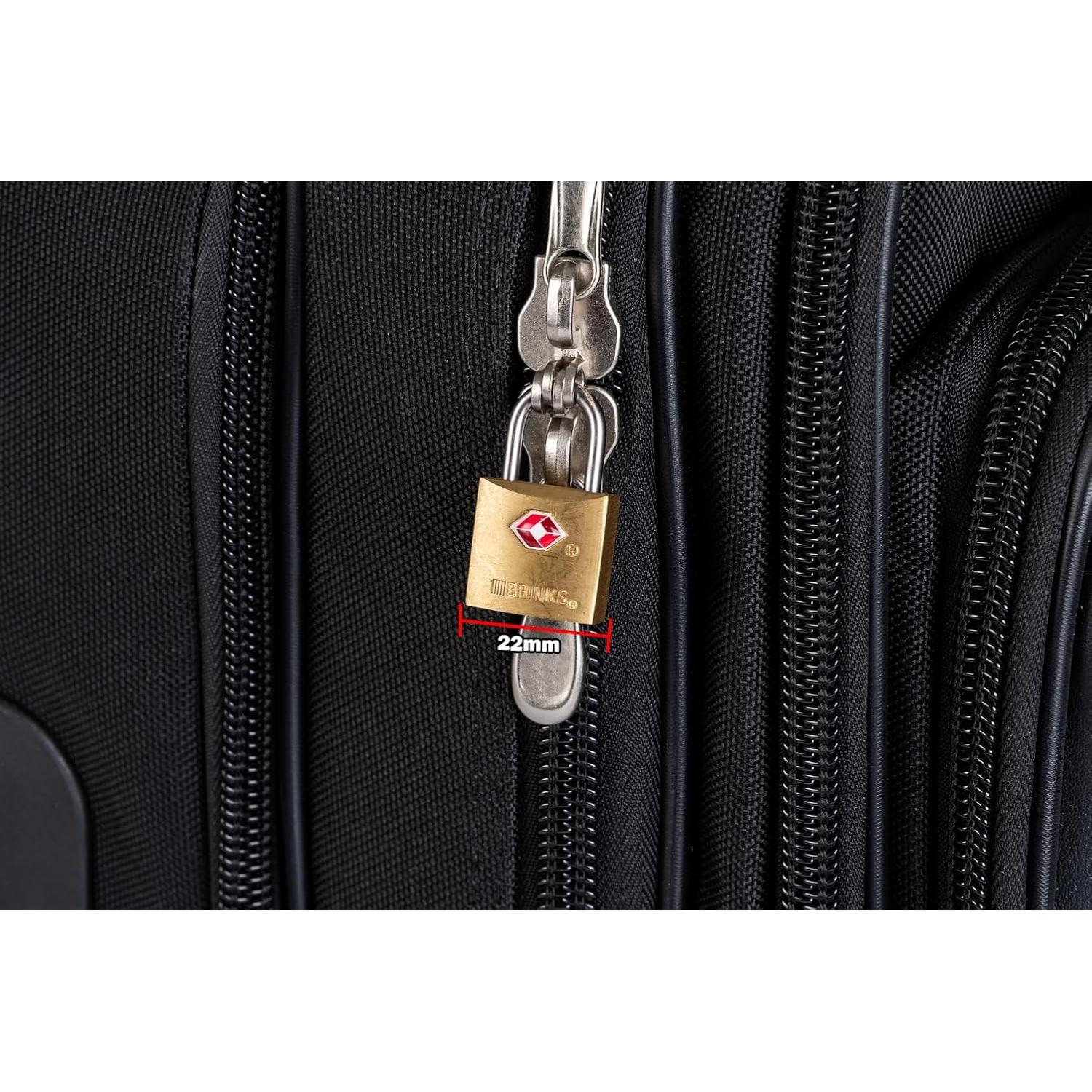 Candado TSA BRINKS 22mm Latón Sólido Niquelado Paquete 4