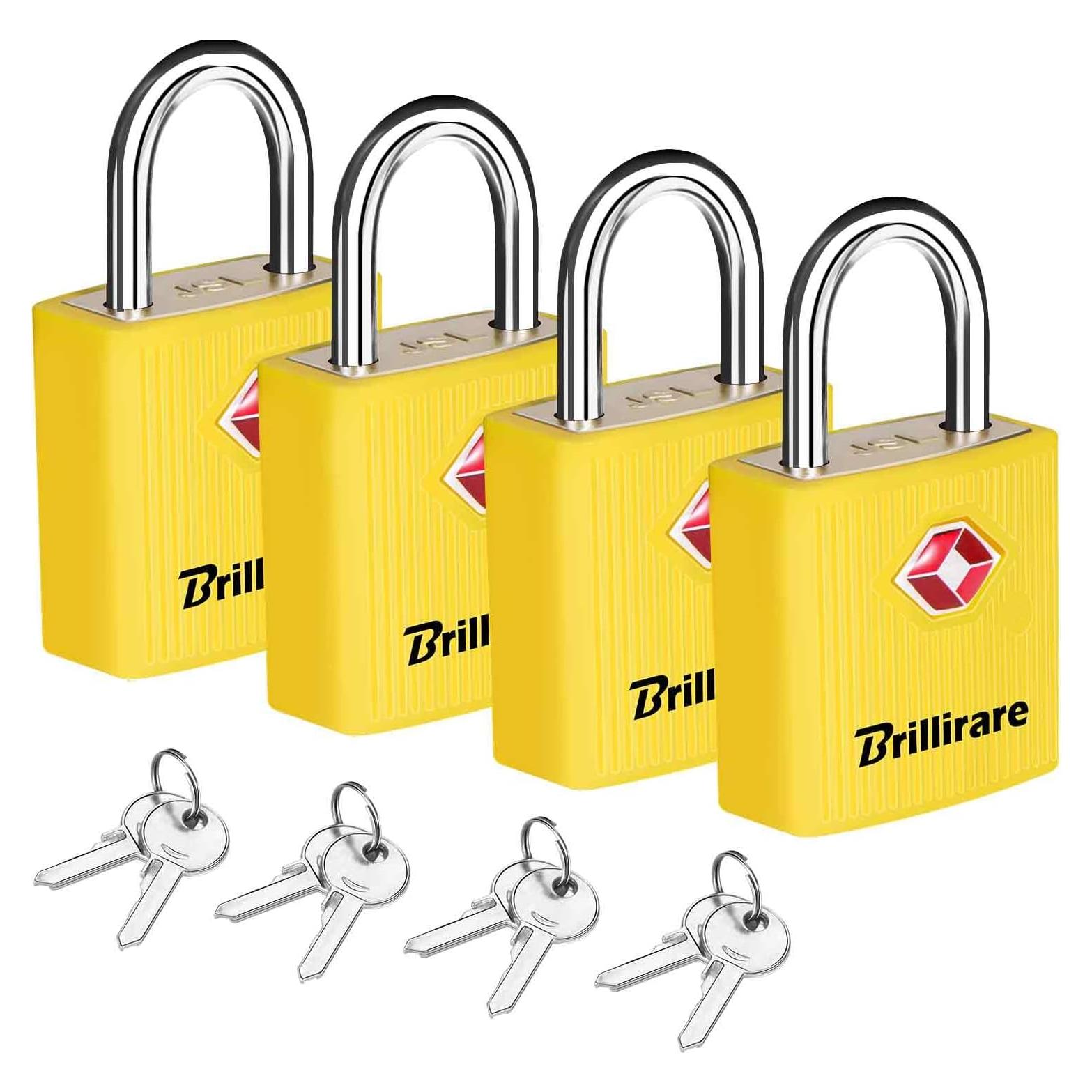 4 Candados de Equipaje TSA Brillirare Amarillo, 22.68g