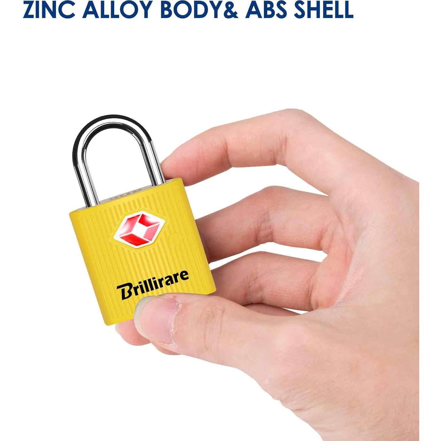 4 Candados de Equipaje TSA Brillirare Amarillo, 22.68g
