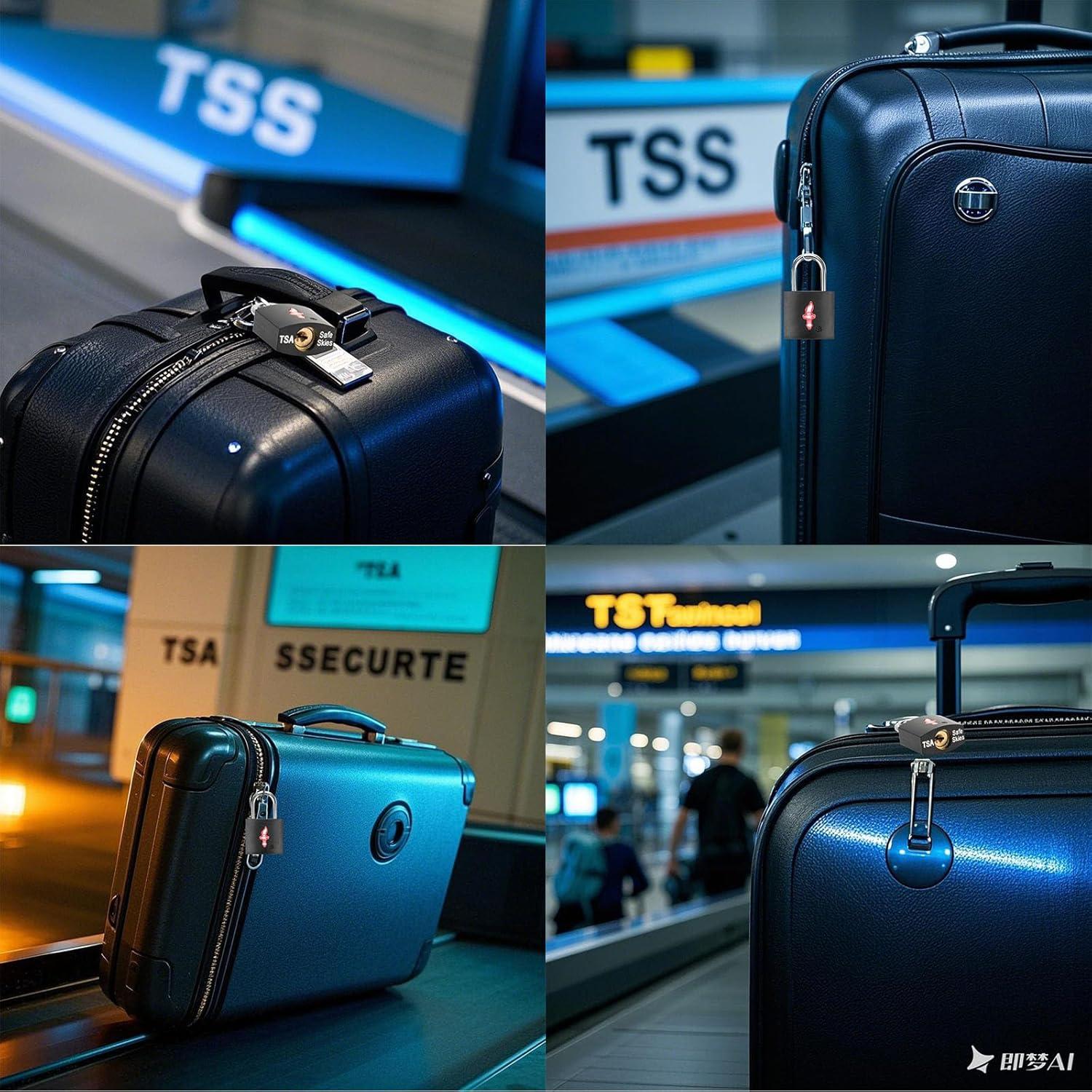 4 Candados Cuadrados Neón TSA DUALCROWN para Maletas