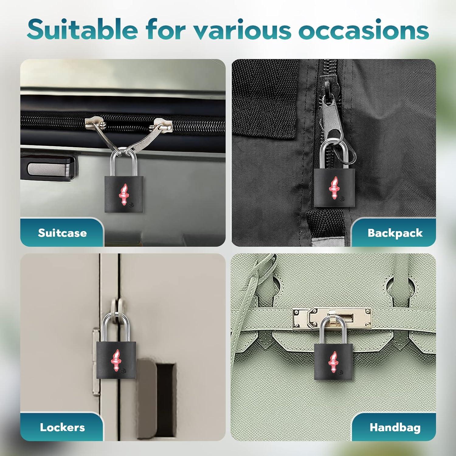 4 Candados Cuadrados Neón TSA DUALCROWN para Maletas