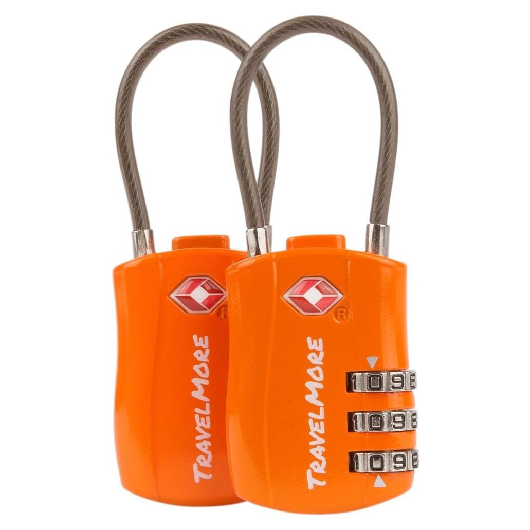 Paquete de 2 Candados de Combinación TSA TravelMore Naranja