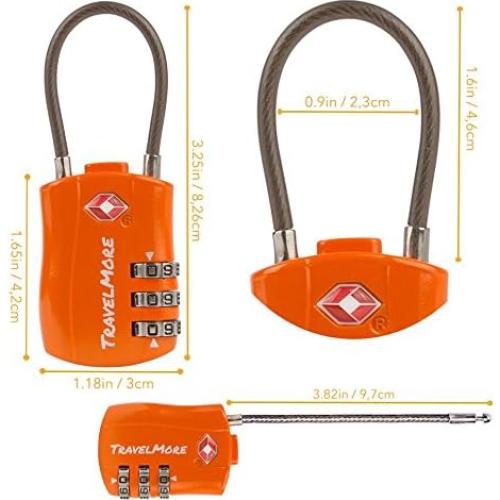 Paquete de 2 Candados de Combinación TSA TravelMore Naranja