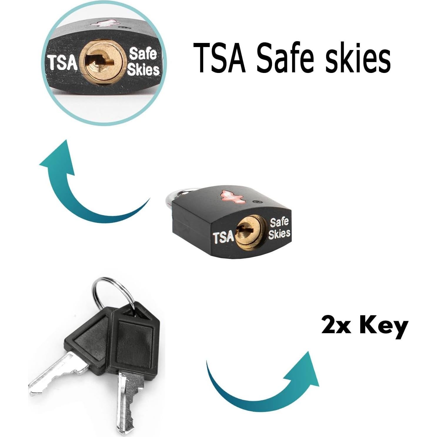 Candados de Viaje TSA 4 Pack - 2 Negros y 2 Azules