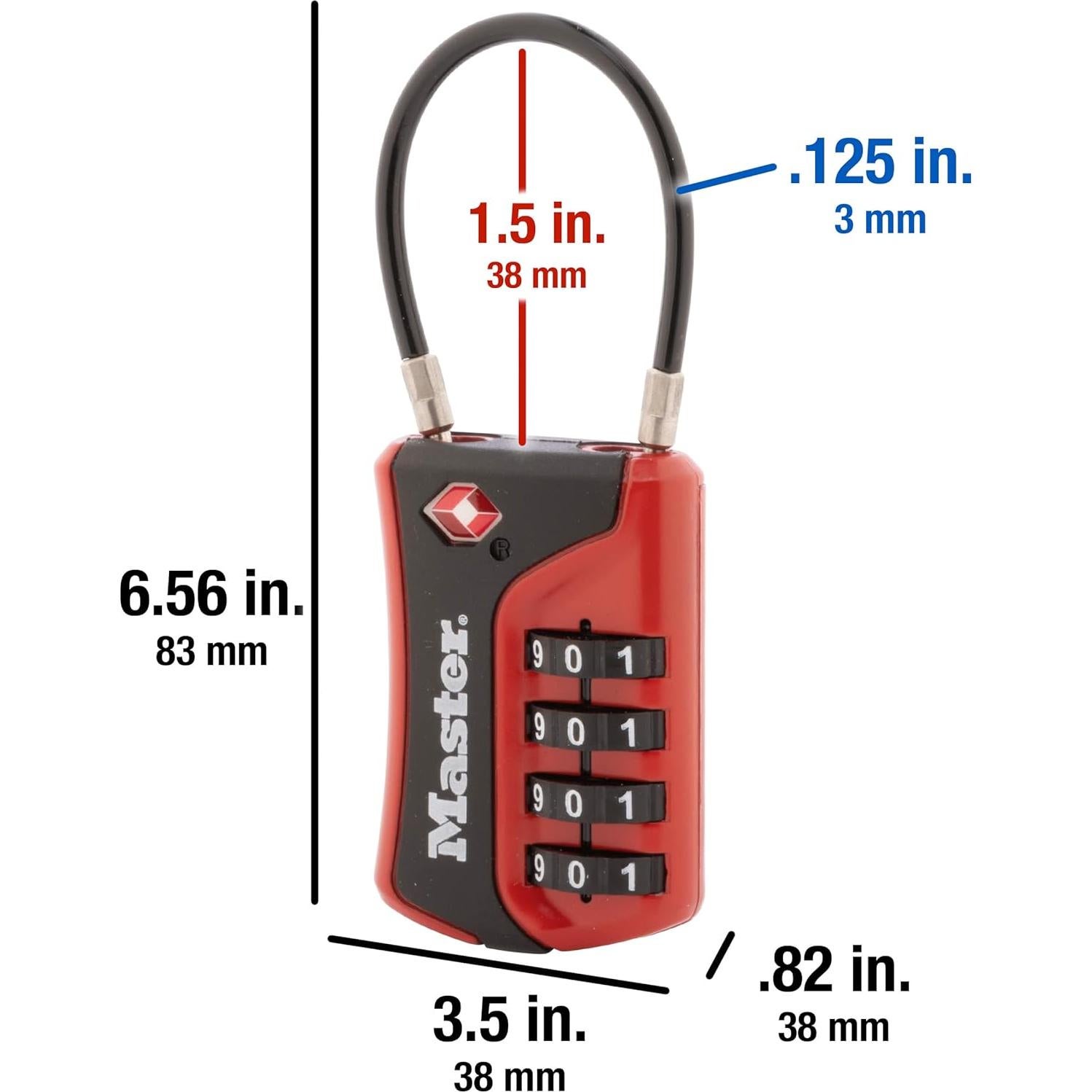Candado de Equipaje Master Lock 4697D TSA Combinación Personalizable