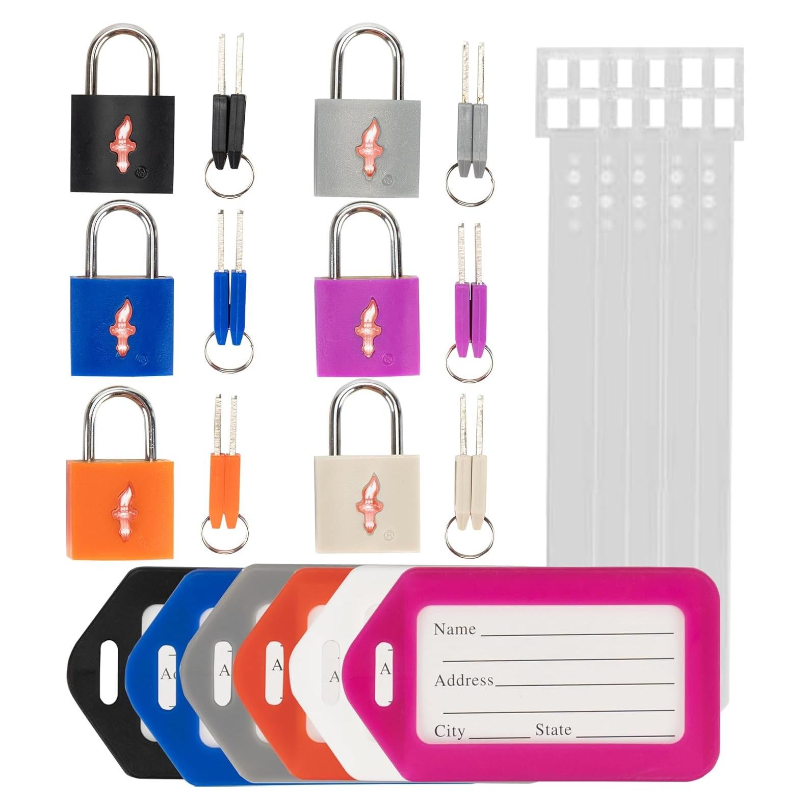 6 Candados de Equipaje DUALCROWN Aprobados por TSA con Llave