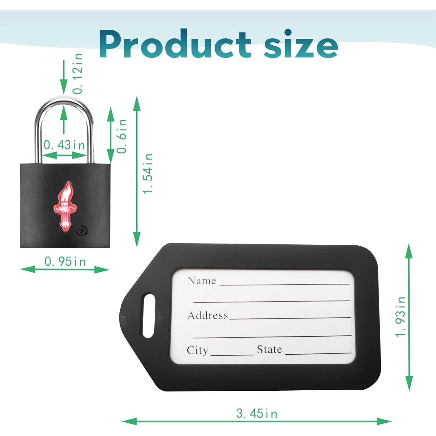 6 Candados de Equipaje DUALCROWN Aprobados por TSA con Llave