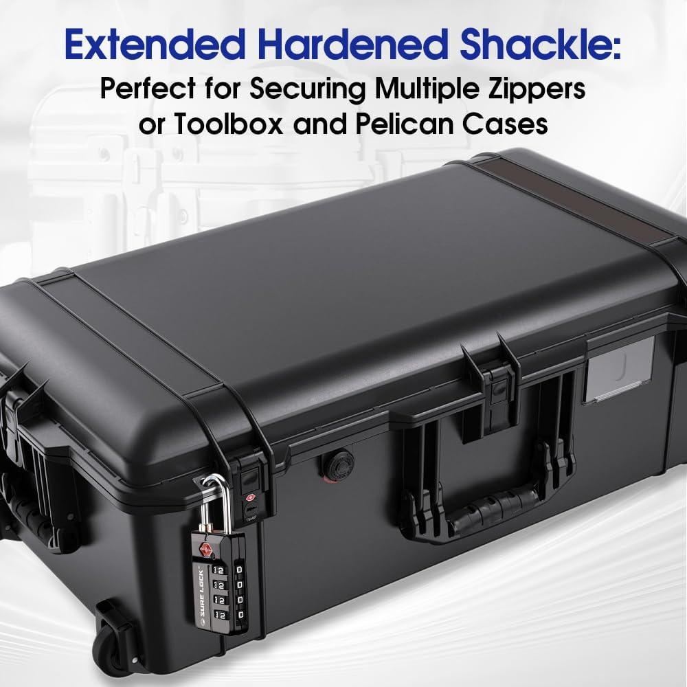 Candados de Combinación TSA Sure Lock 4 Dígitos - 2 Paquete Negro