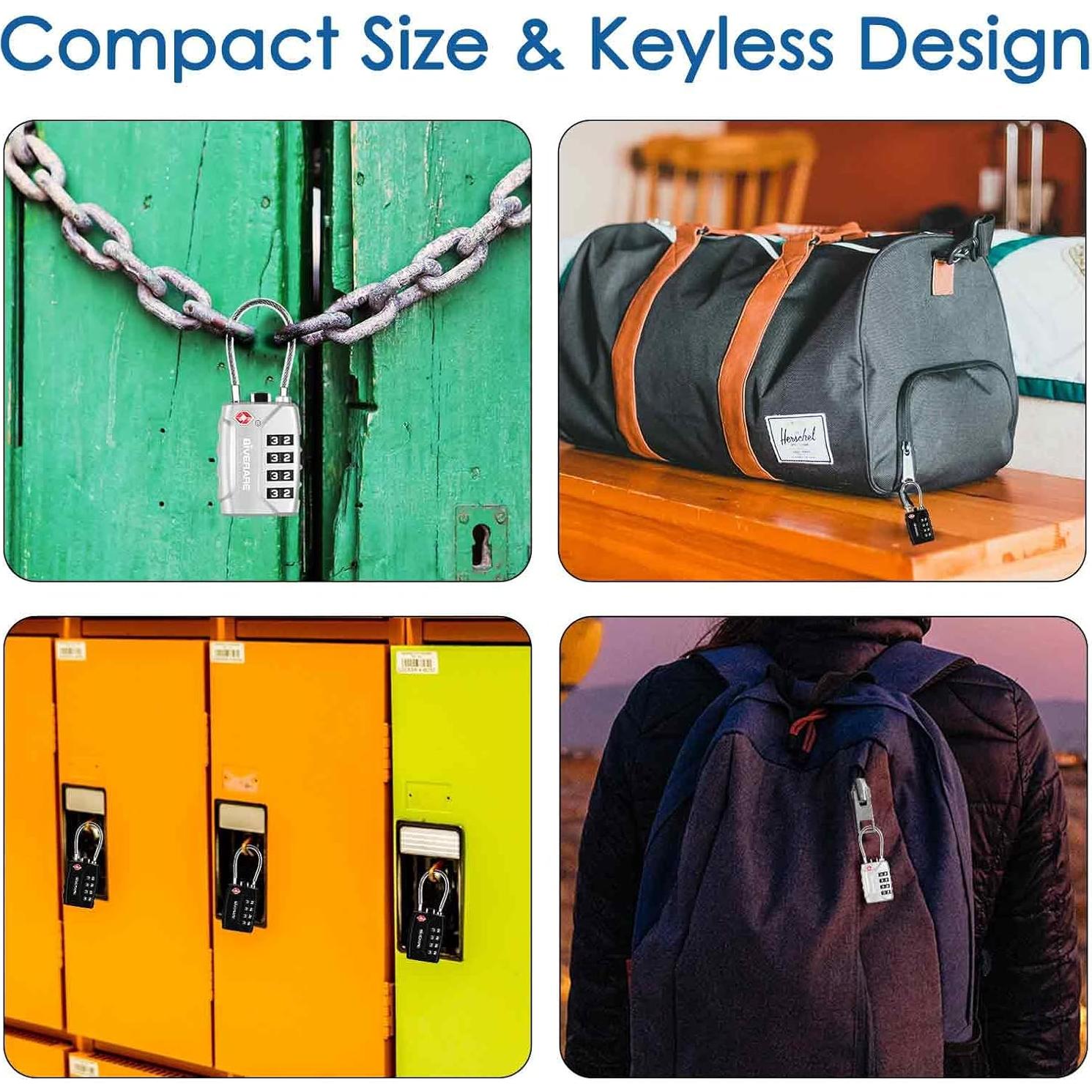 2 Candados de Equipaje GIVERARE TSA 4 Dígitos Inrompibles