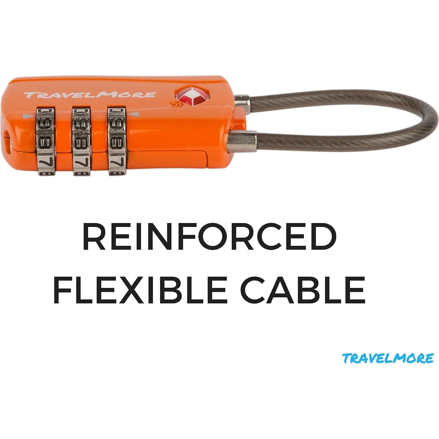 Paquete de 10 Candados de Combinación TSA TravelMore Naranja