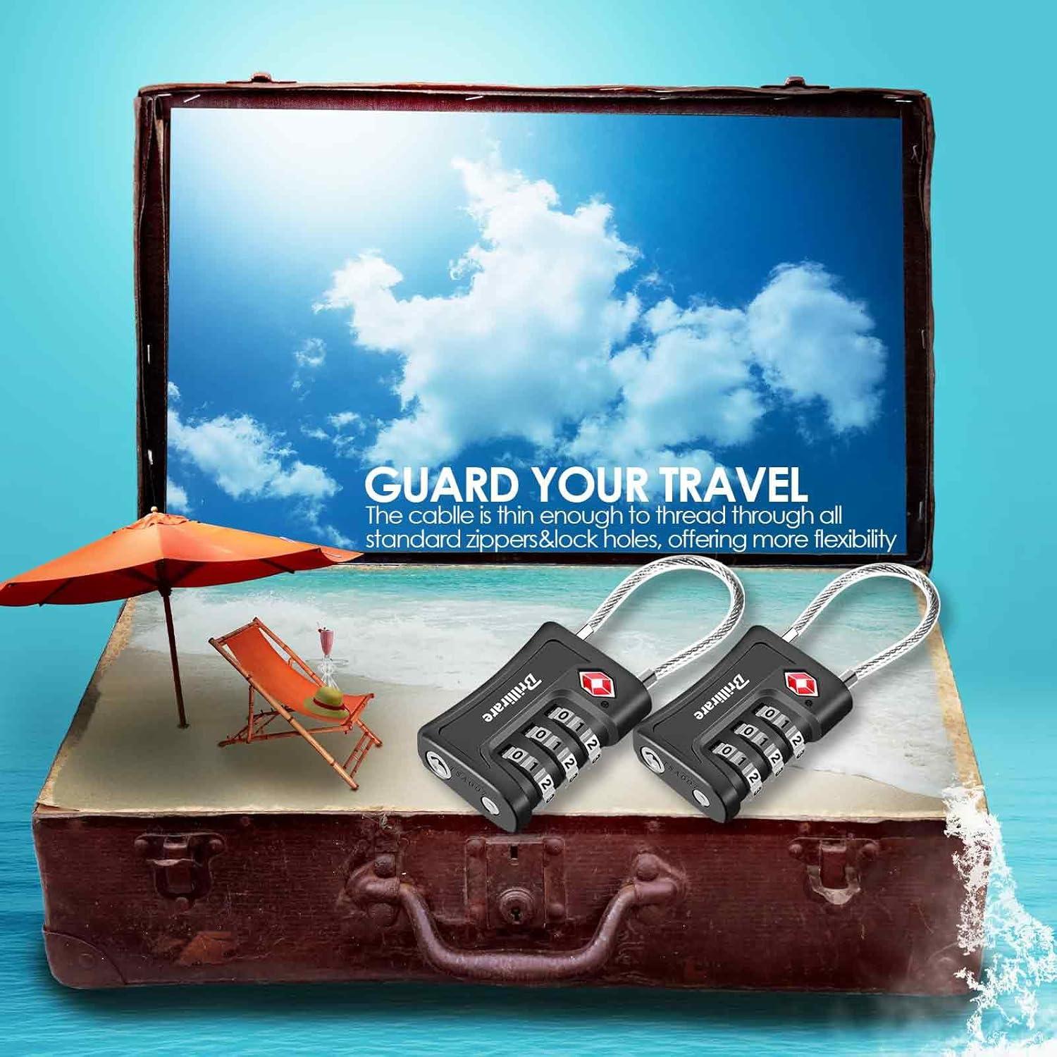 2 Candados de Combinación Brillirare TSA Impermeables 3 Dígitos