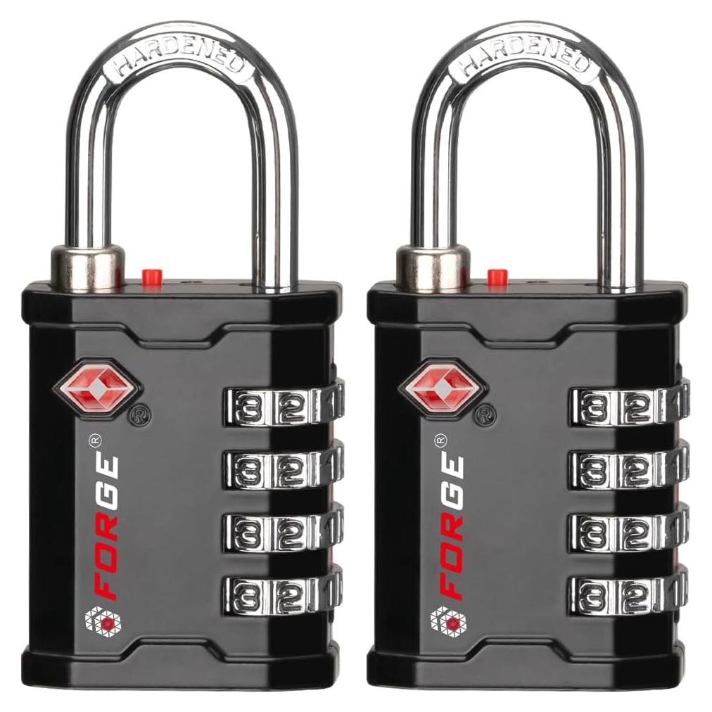 Candados de Viaje Forge TSA 4 Dígitos - 2 Unidades Negros
