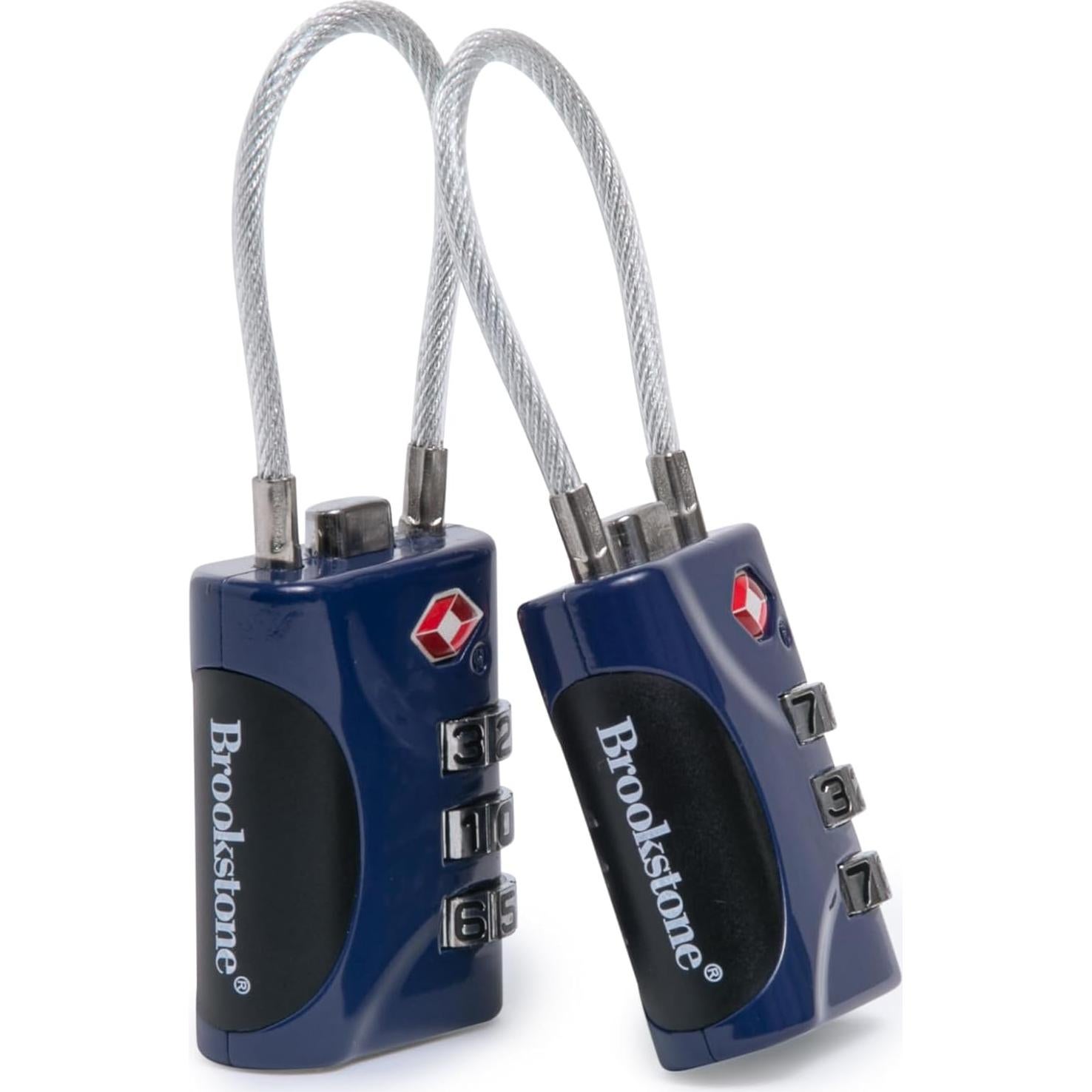 Candado de Cable Brookstone - 2 Unidades TSA 3 Dígitos Azul