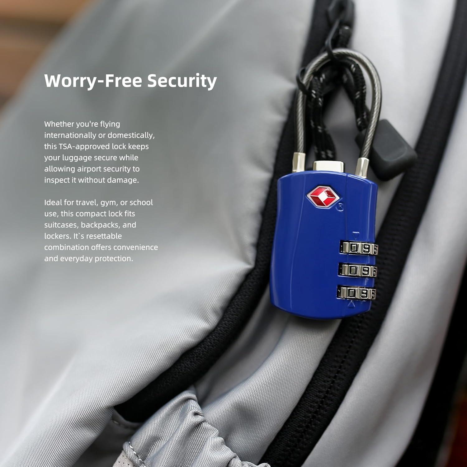 Candado de Combinación TSA UP Security Negro y Azul 0.12 kg