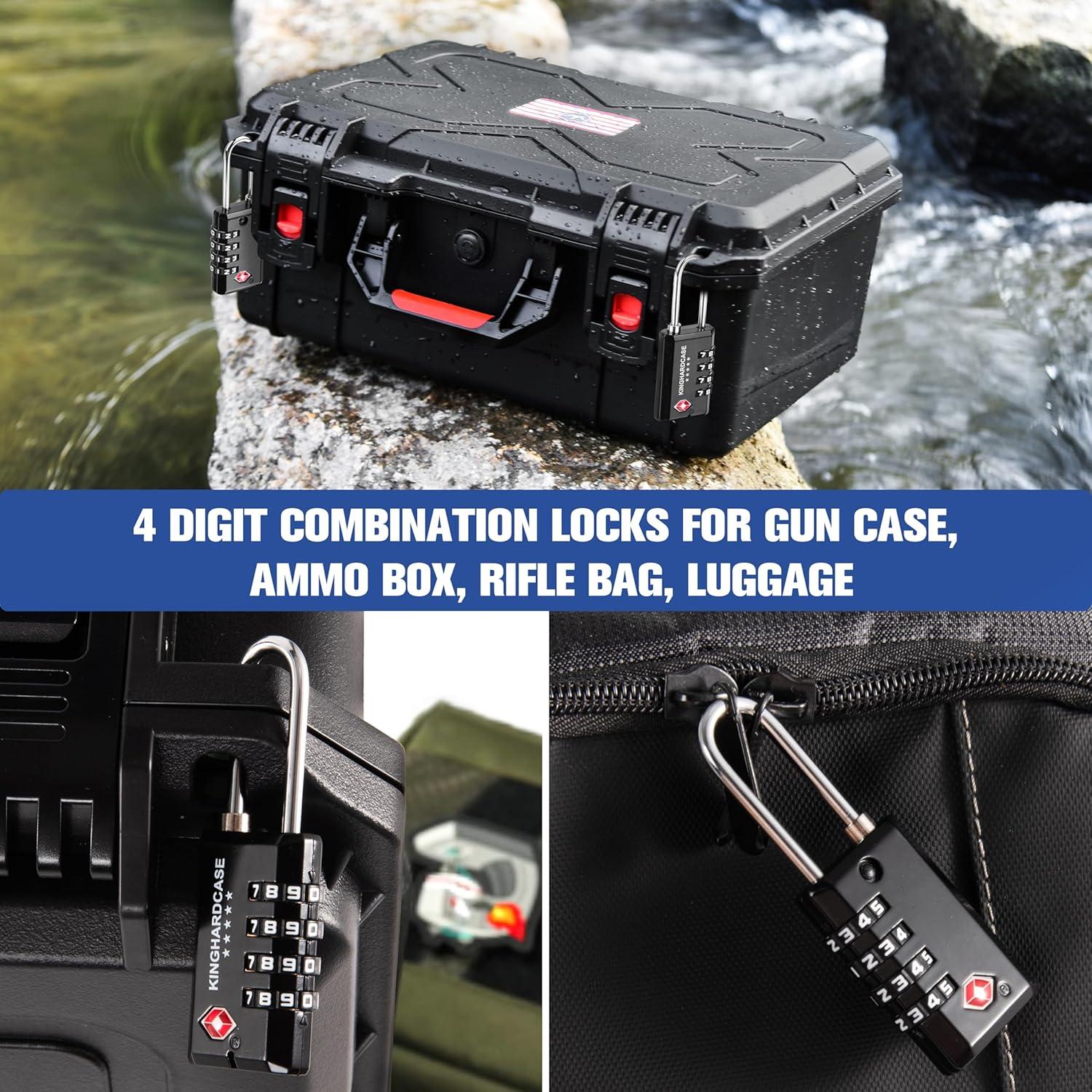 Paquete de 2 Candados TSA Kinghardcase de Combinación 4 Dígitos