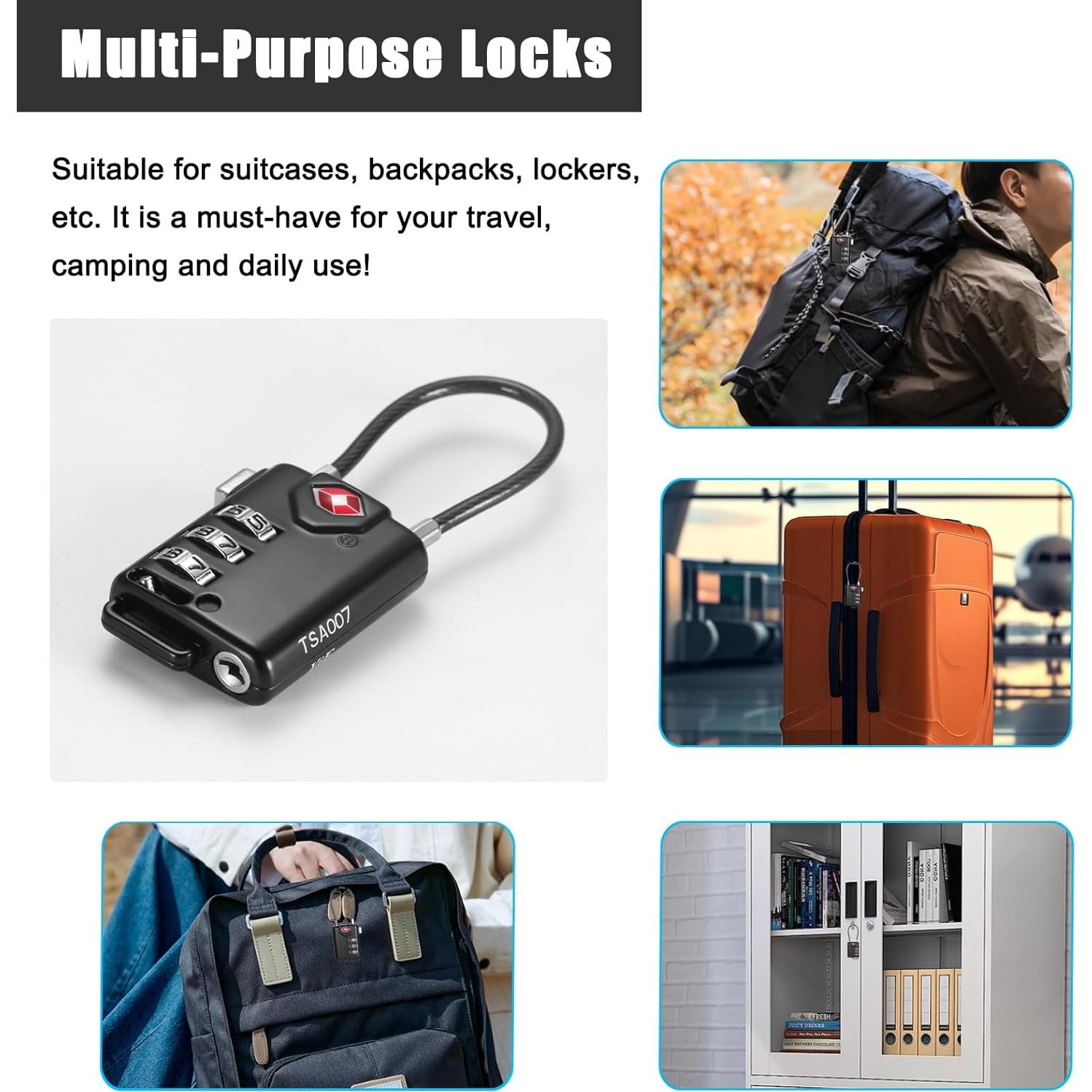 Candados TSA Cogguepe 2 PCS Combinación para Equipaje