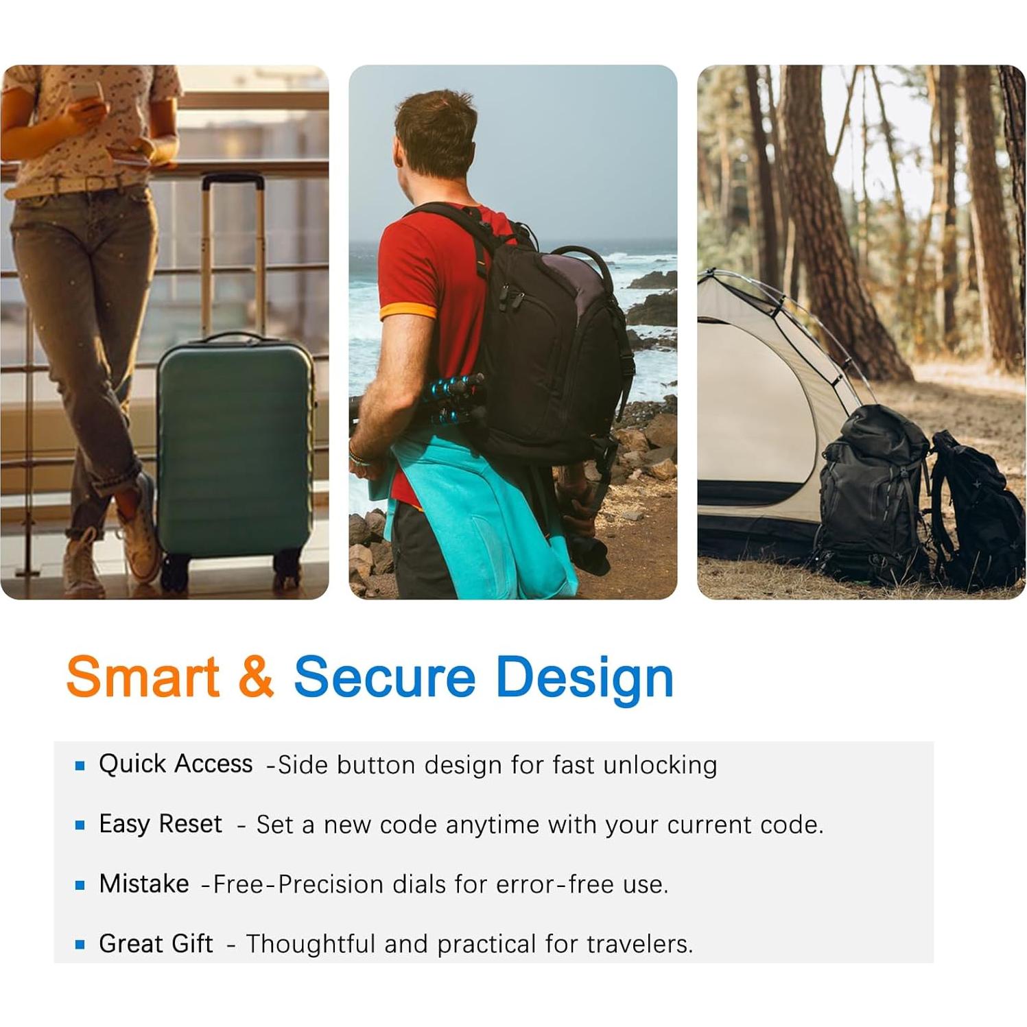 Candados TSA Cogguepe 2 PCS Combinación para Equipaje