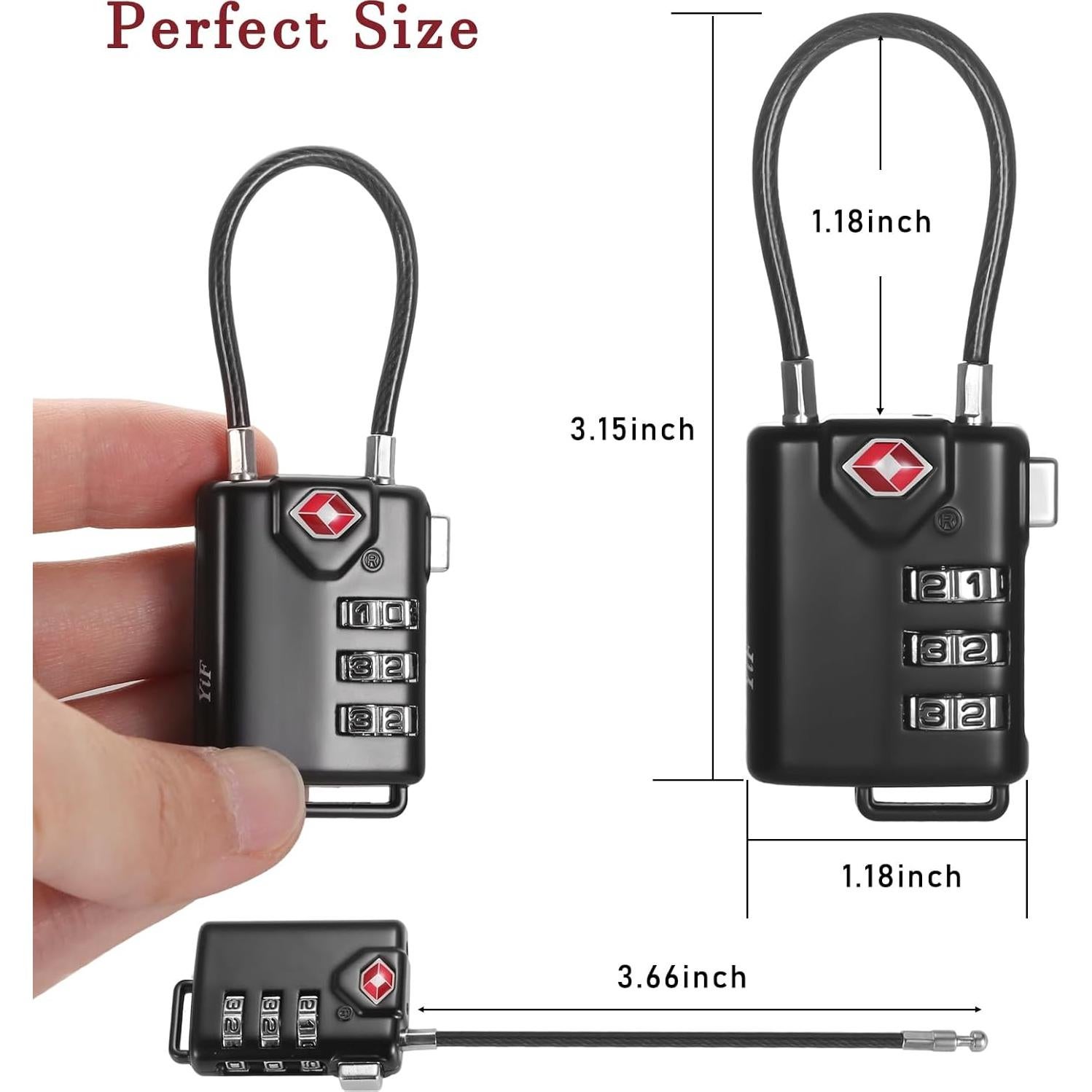 Candados TSA Cogguepe 2 PCS Combinación para Equipaje
