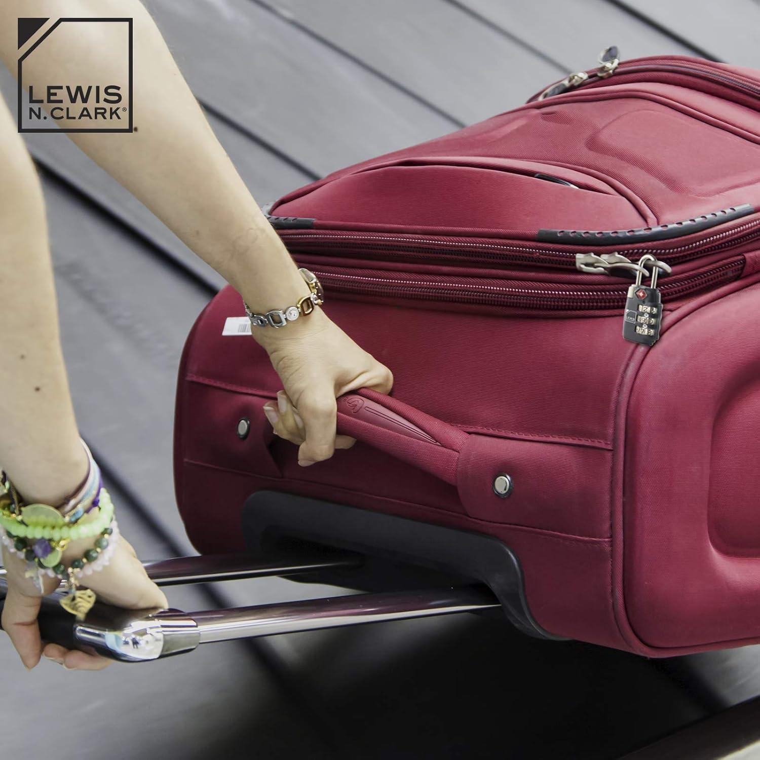 Candado de Equipaje TSA Lewis N. Clark 3 Dígitos Negro - Paquete de 2