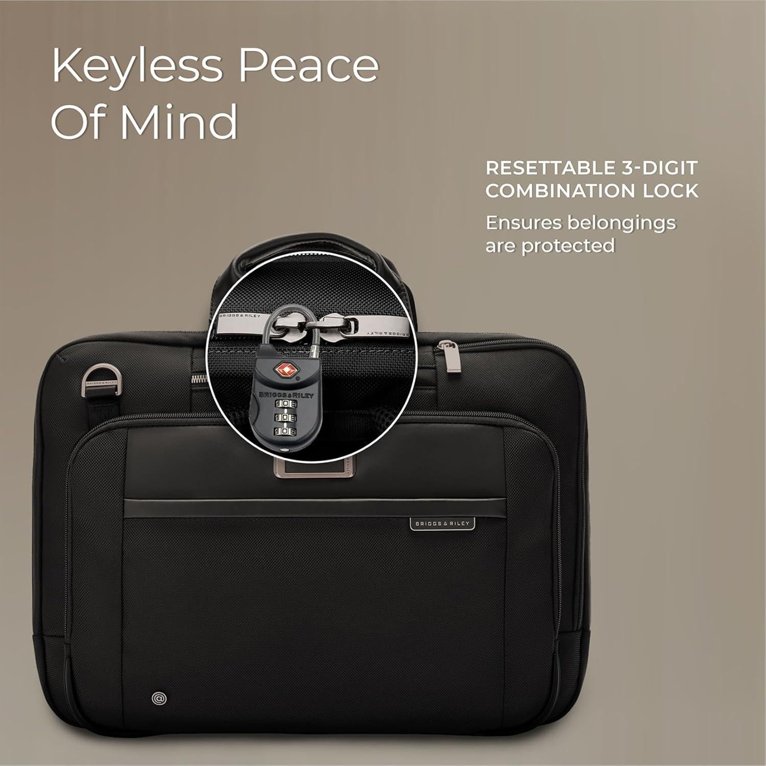 Candado de Cable TSA Briggs & Riley - Combinación 3 Dígitos, Negro
