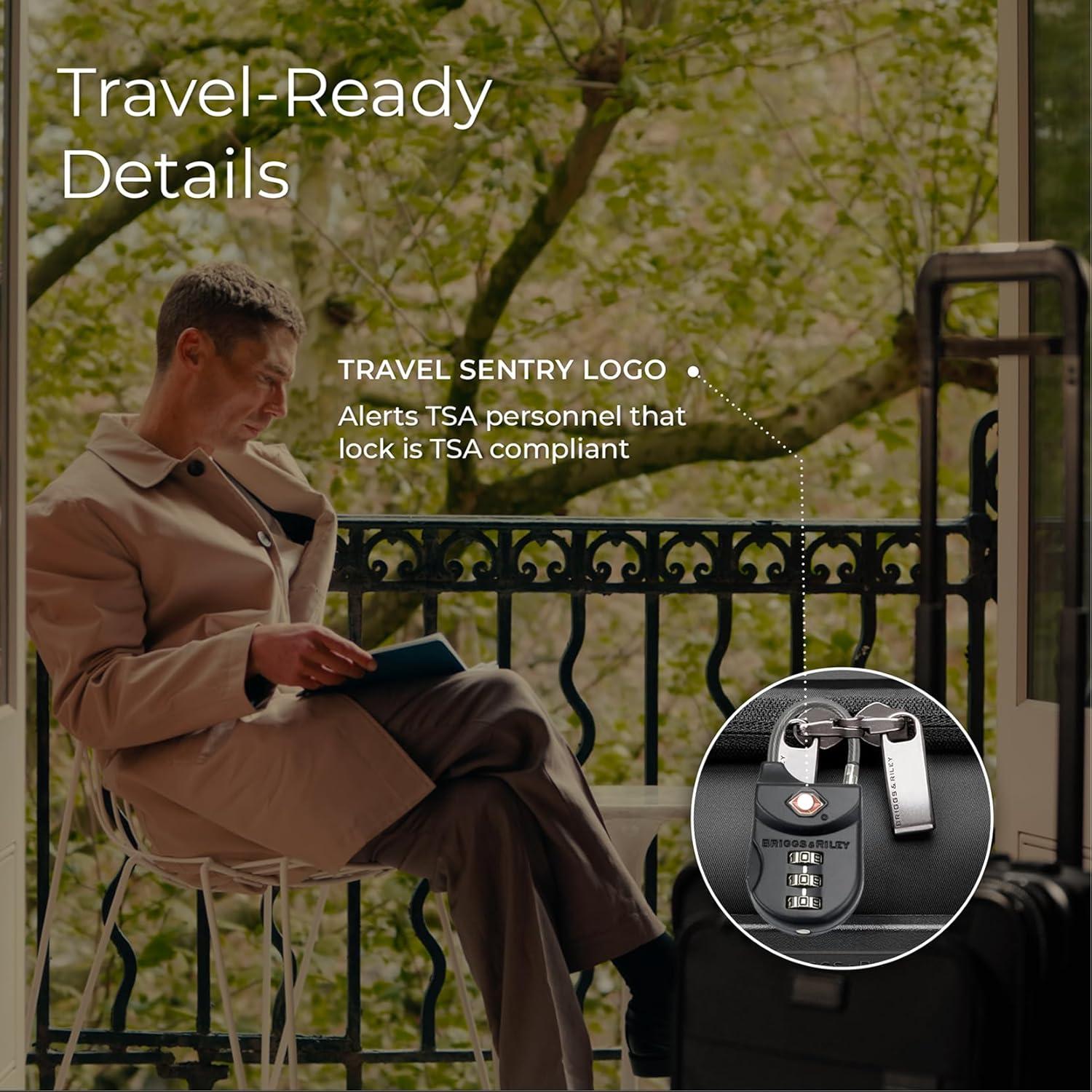 Candado de Cable TSA Briggs & Riley - Combinación 3 Dígitos, Negro